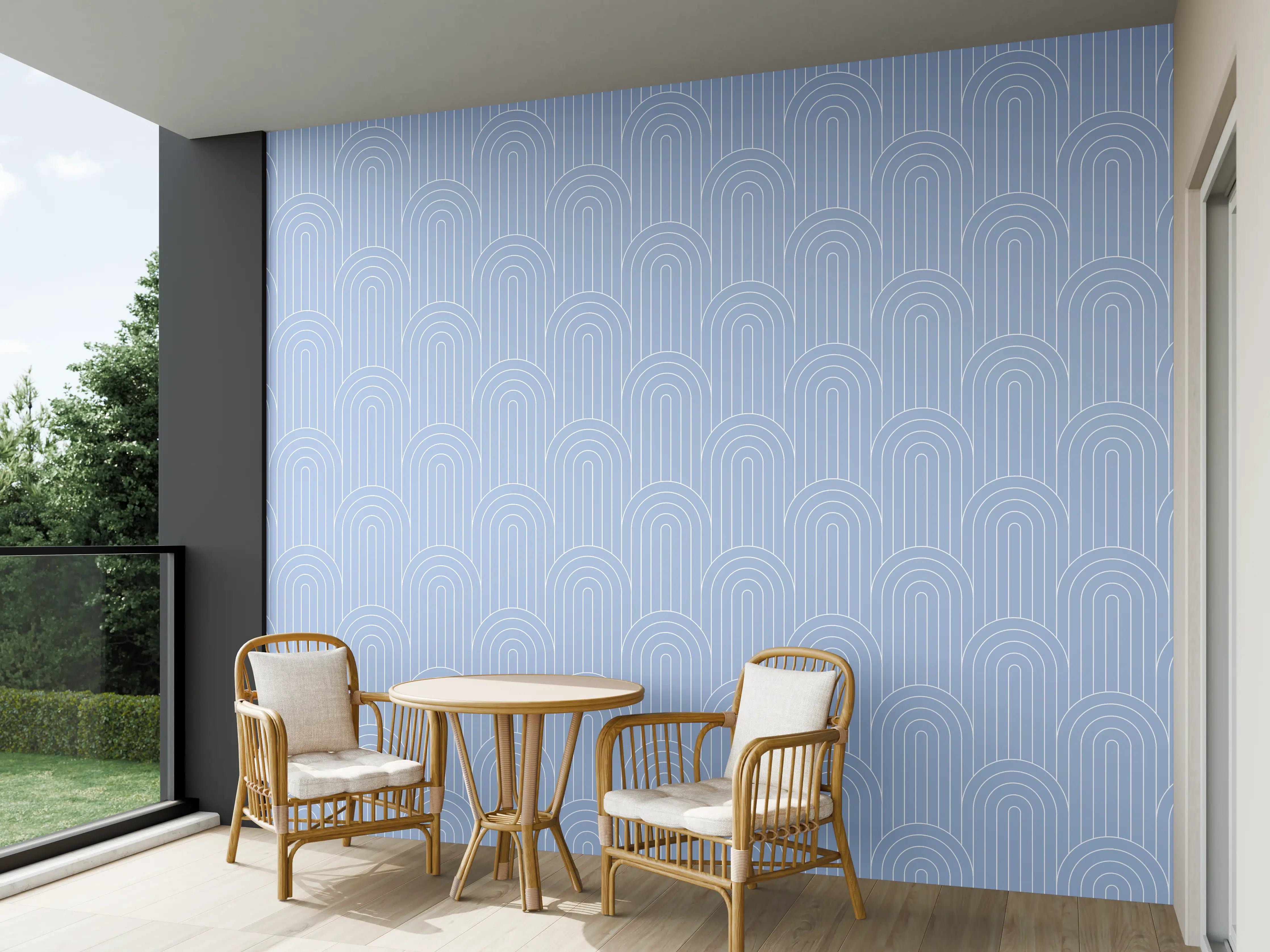 Wandverkleidung außen - Leuchtende blauer Fliesen-Designs