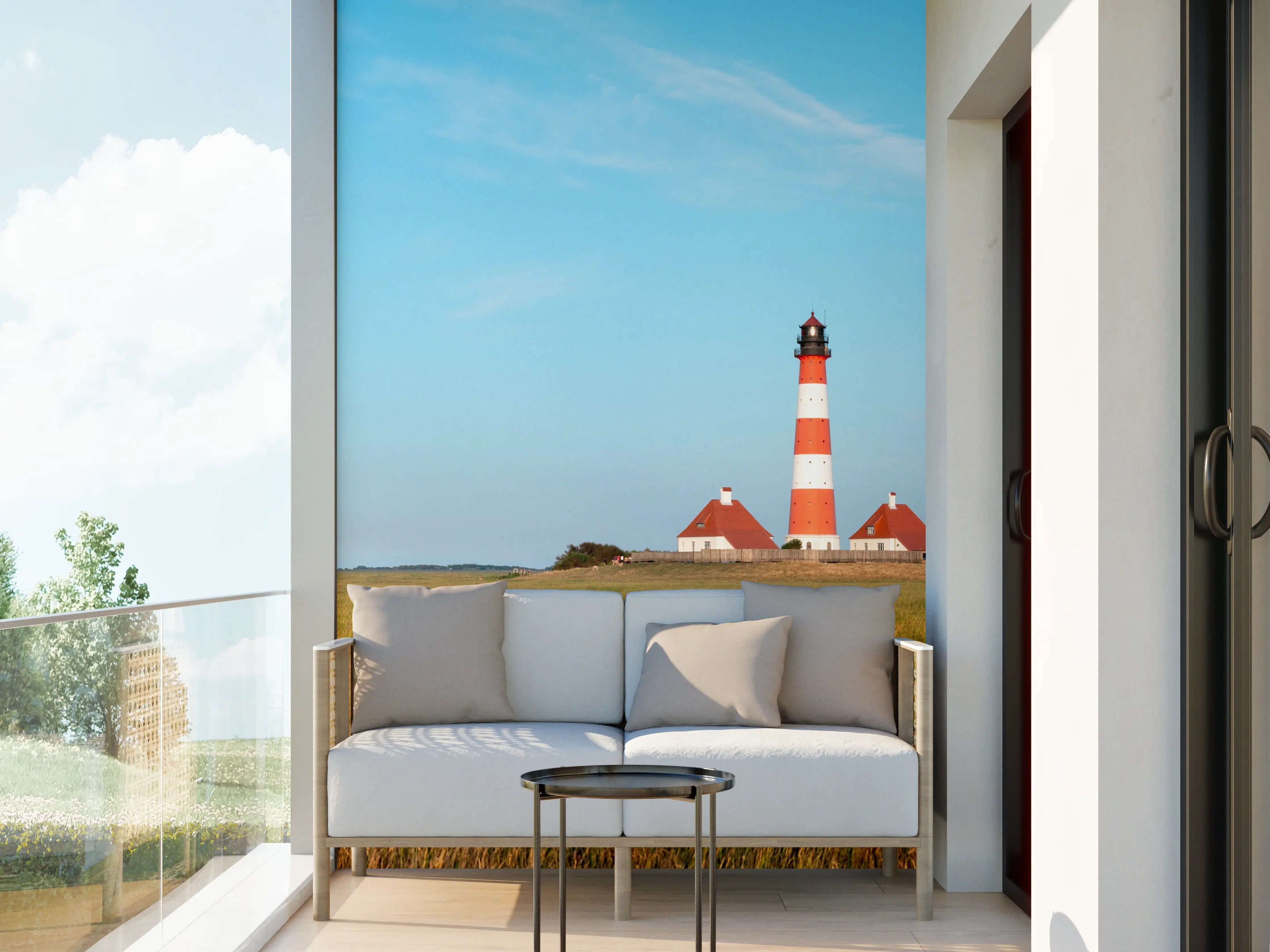 Wandverkleidung außen - Leuchtturm im weiten Feld
