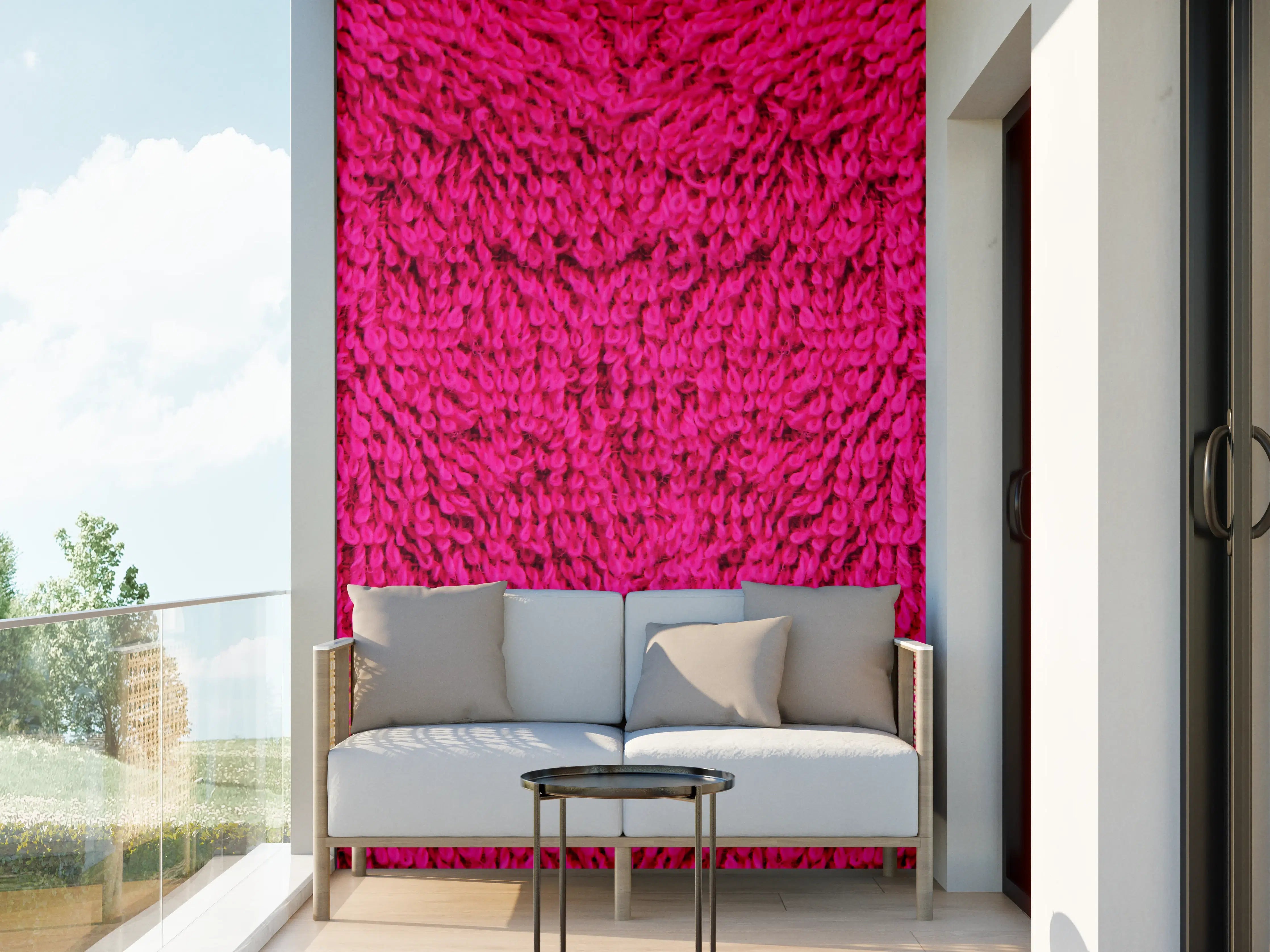 Wandverkleidung außen - Lila Frottee Handtuch Textur