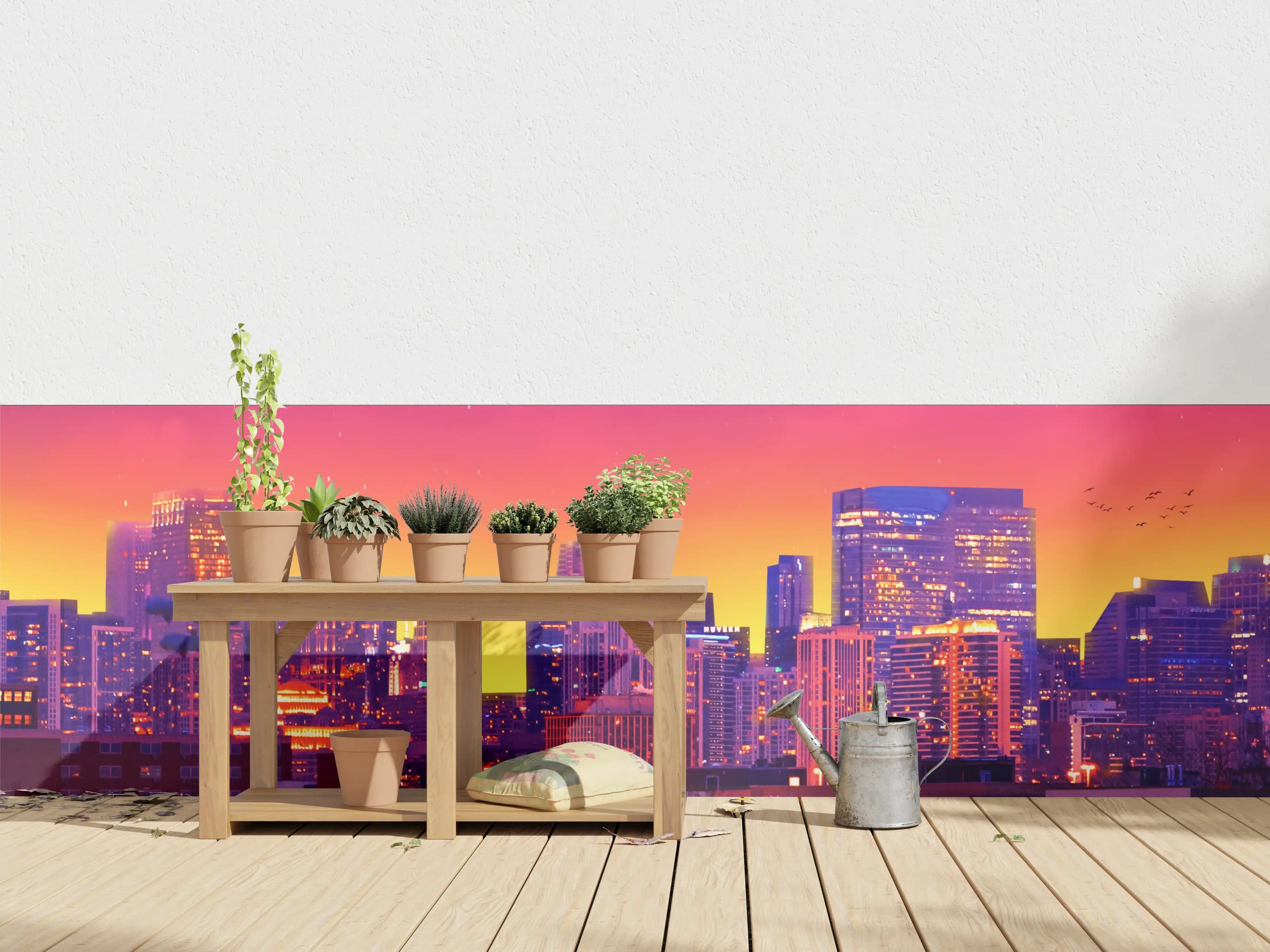 Wandverkleidung außen - Lila-Himmel Chicago Nacht