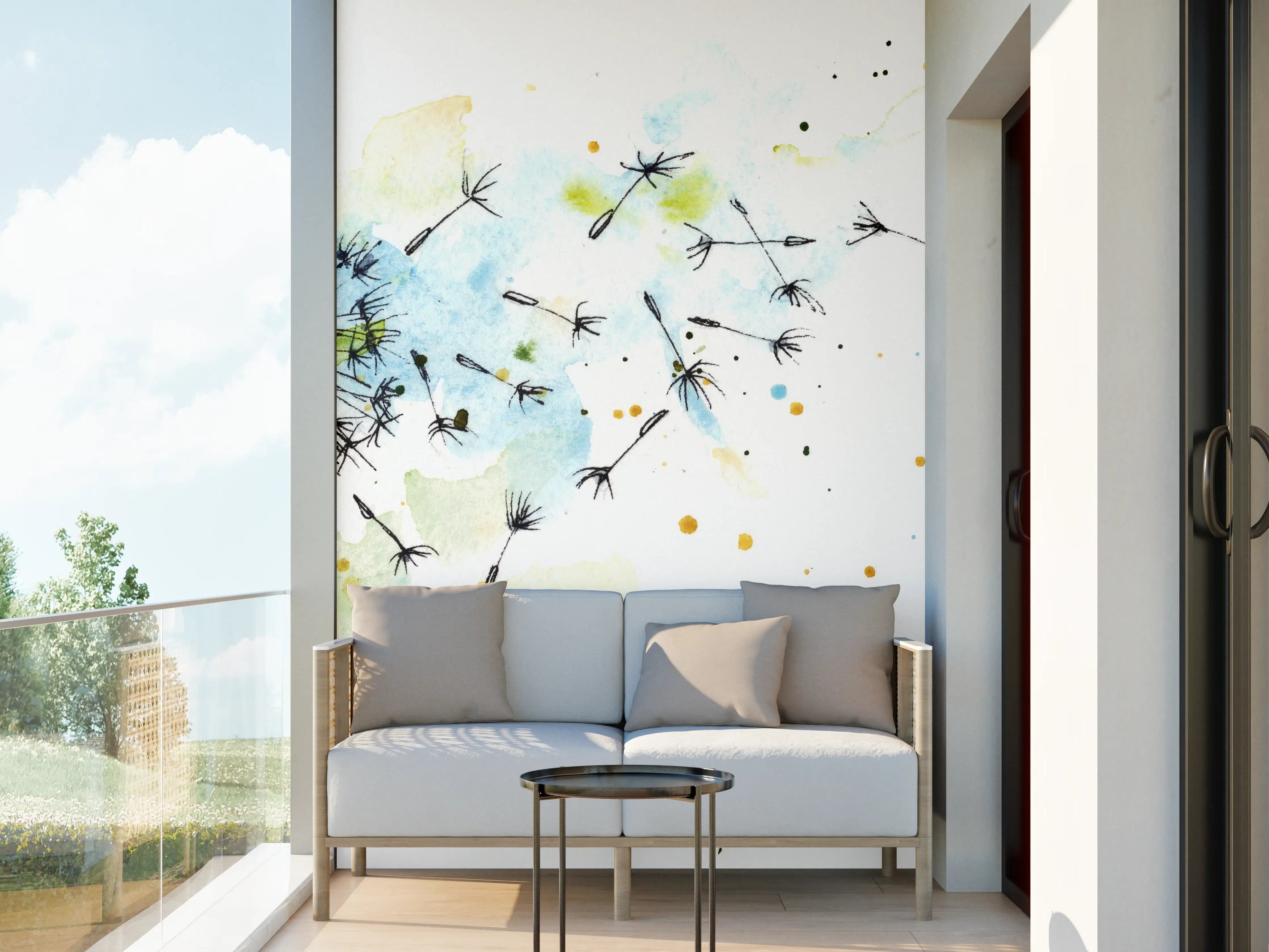 Wandverkleidung außen - Löwenzahn Aquarell