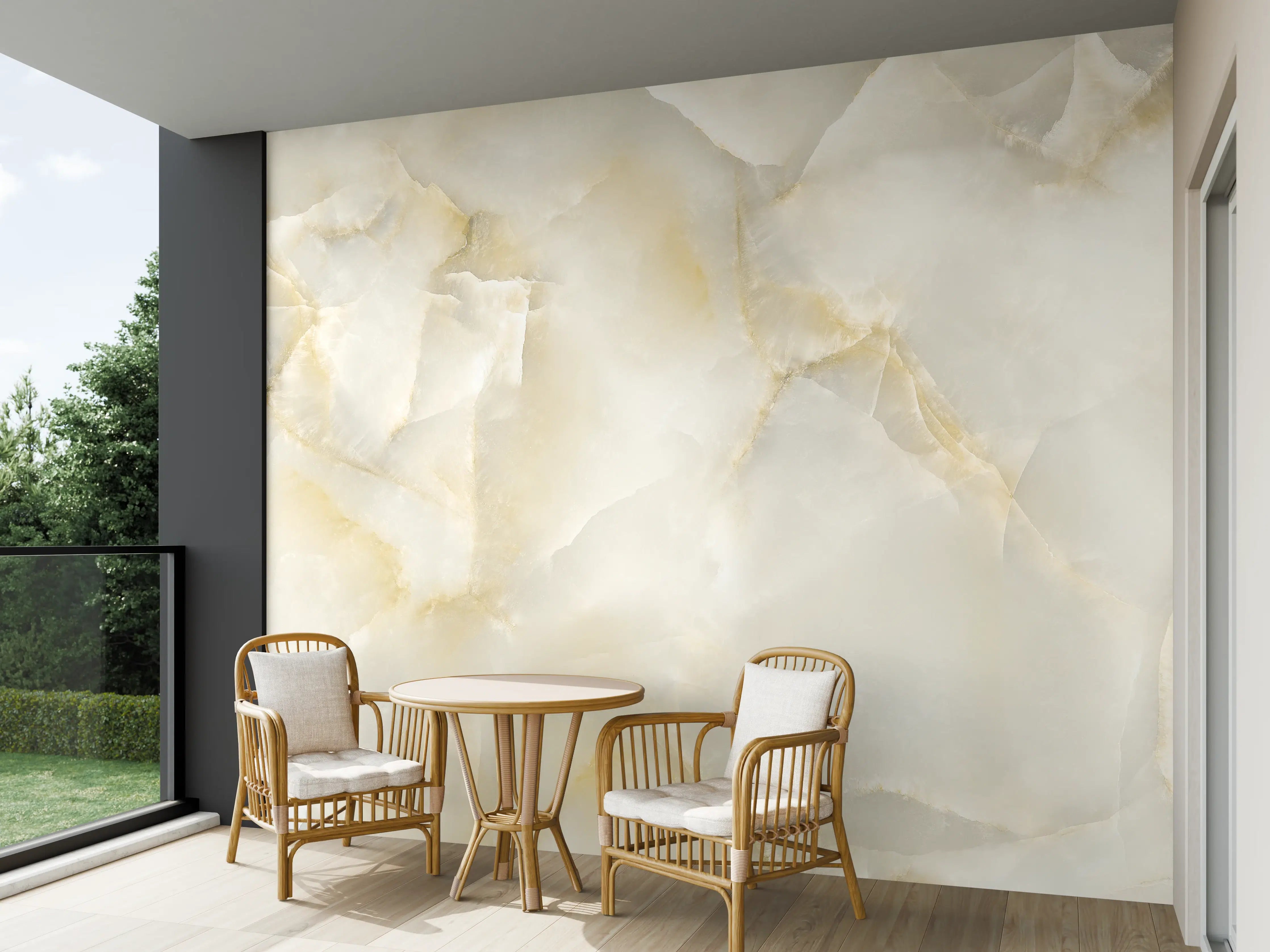 Wandverkleidung außen - Luxuriöse Ivory-Marble-Textur