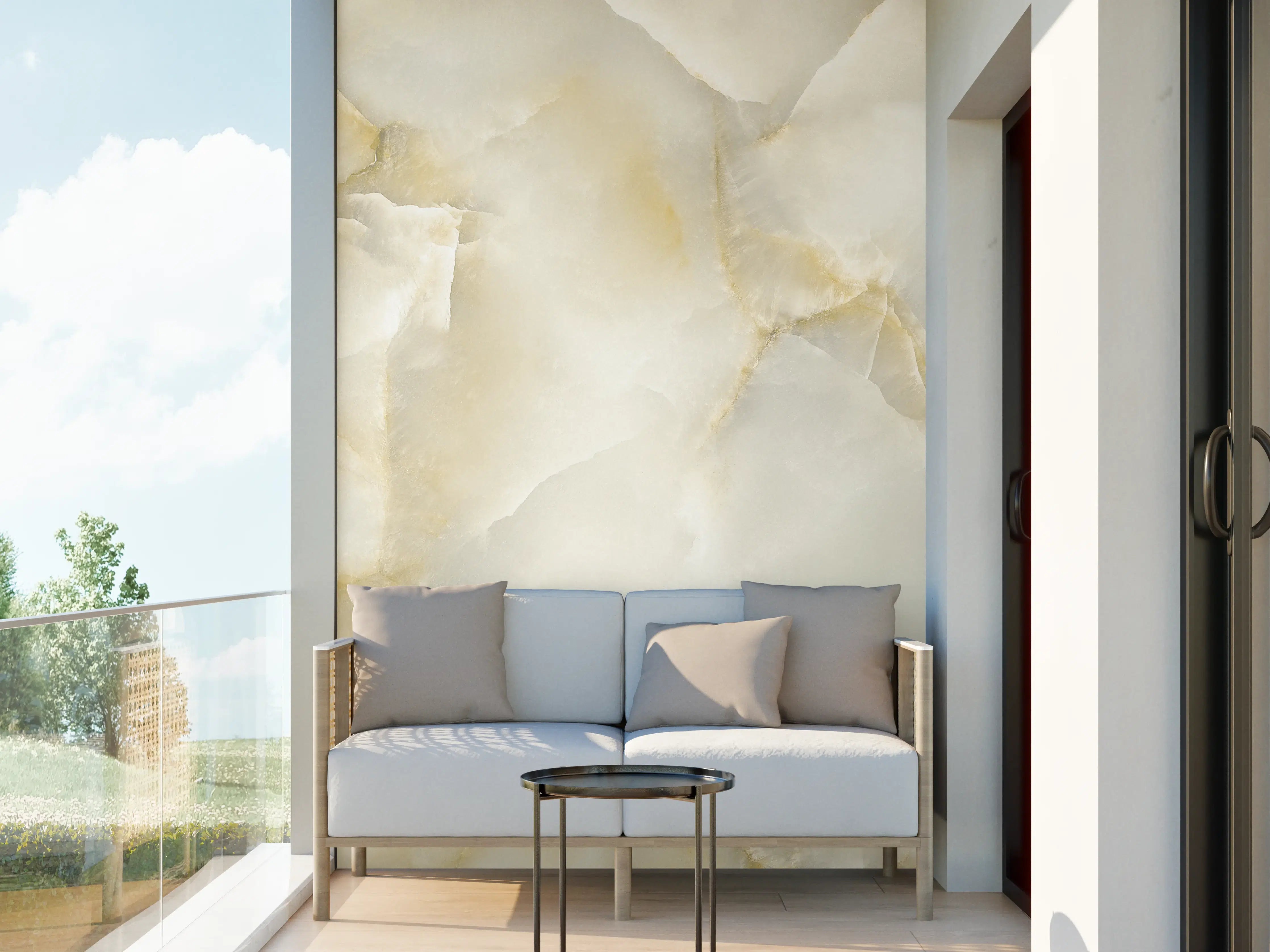 Wandverkleidung außen - Luxuriöse Ivory-Marble-Textur