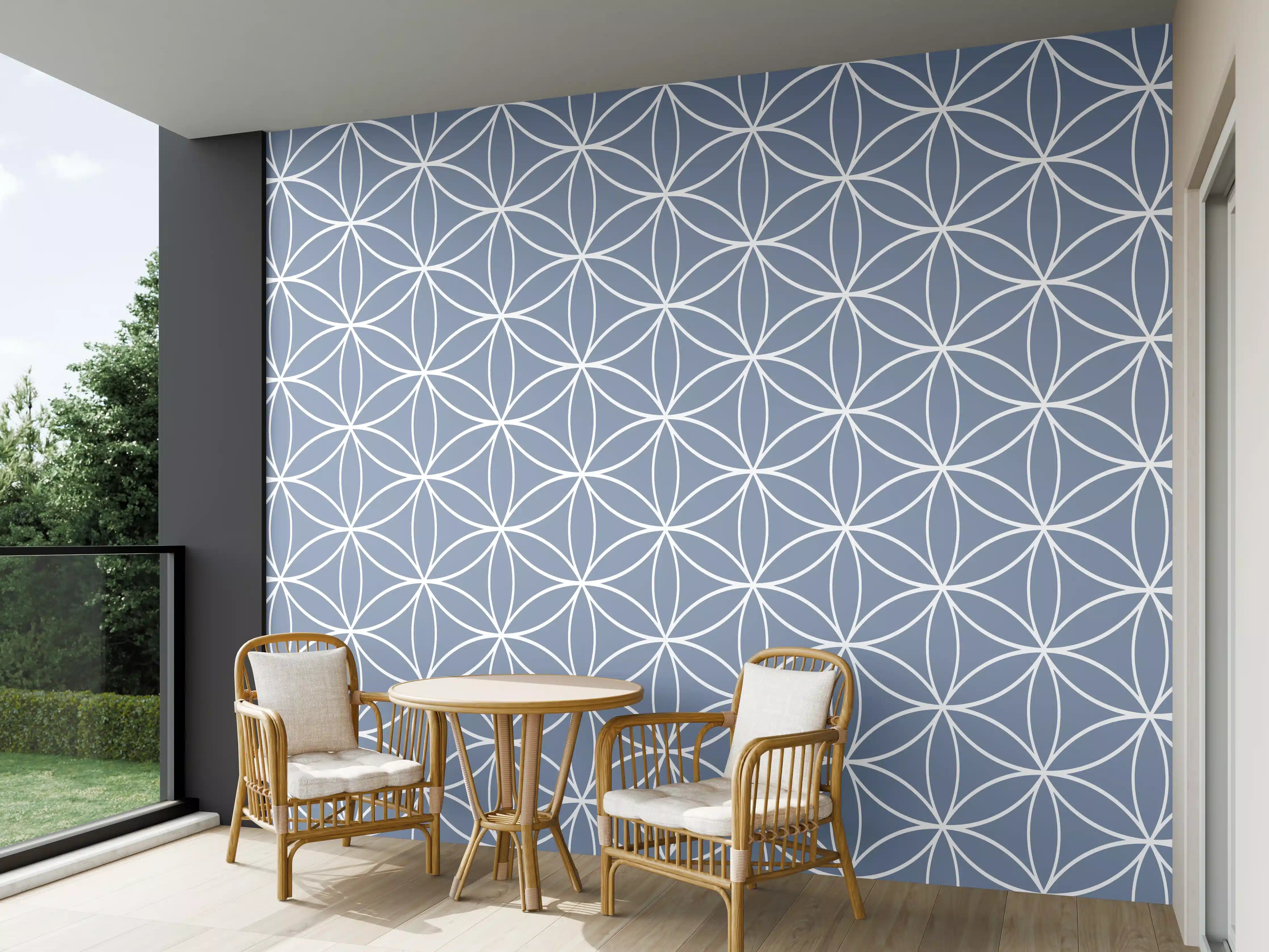 Wandverkleidung außen - Luxus-Blau-Grau-Muster
