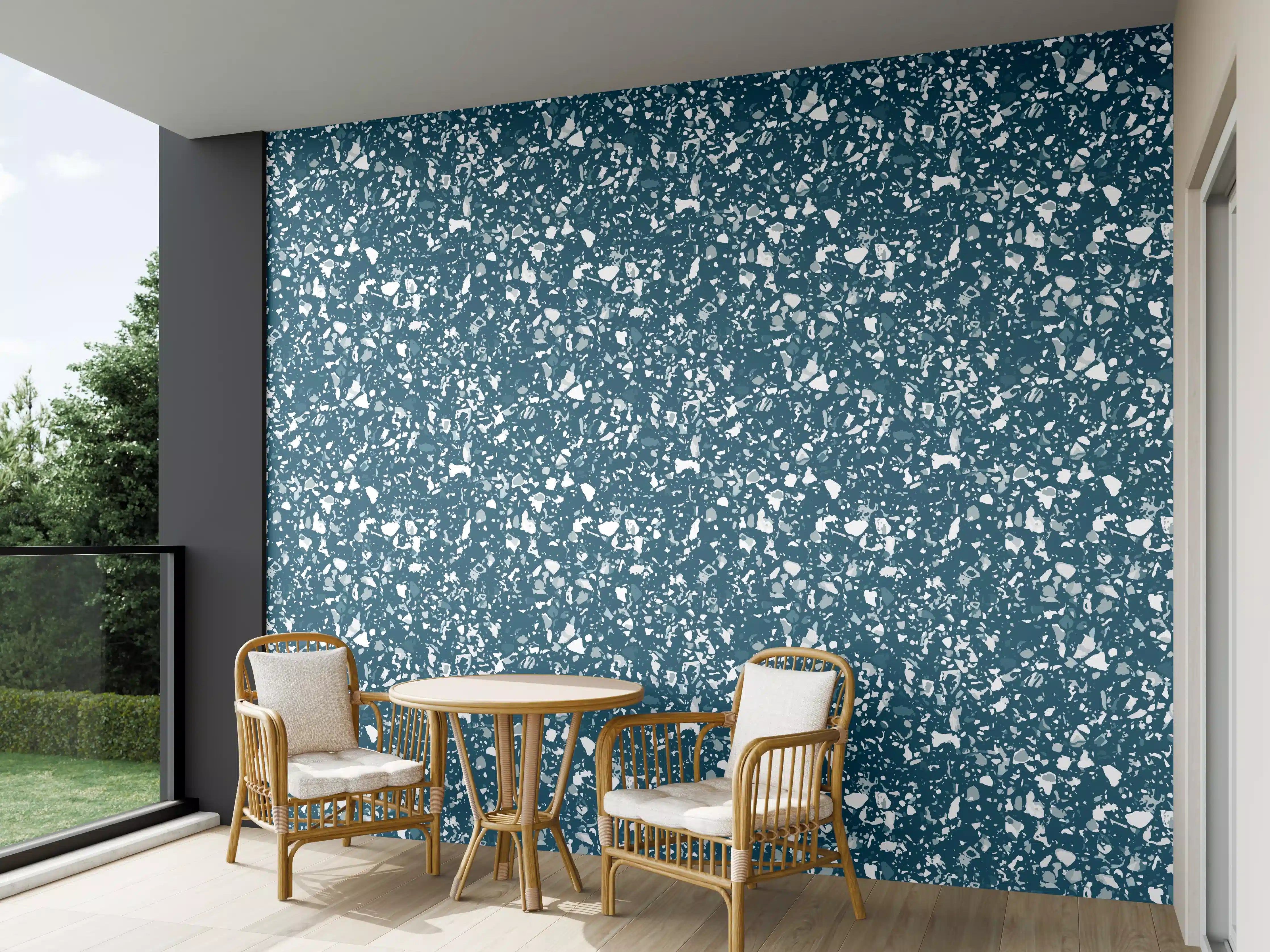 Wandverkleidung außen - Luxus-Blau-Petrol-Marmor-Textur
