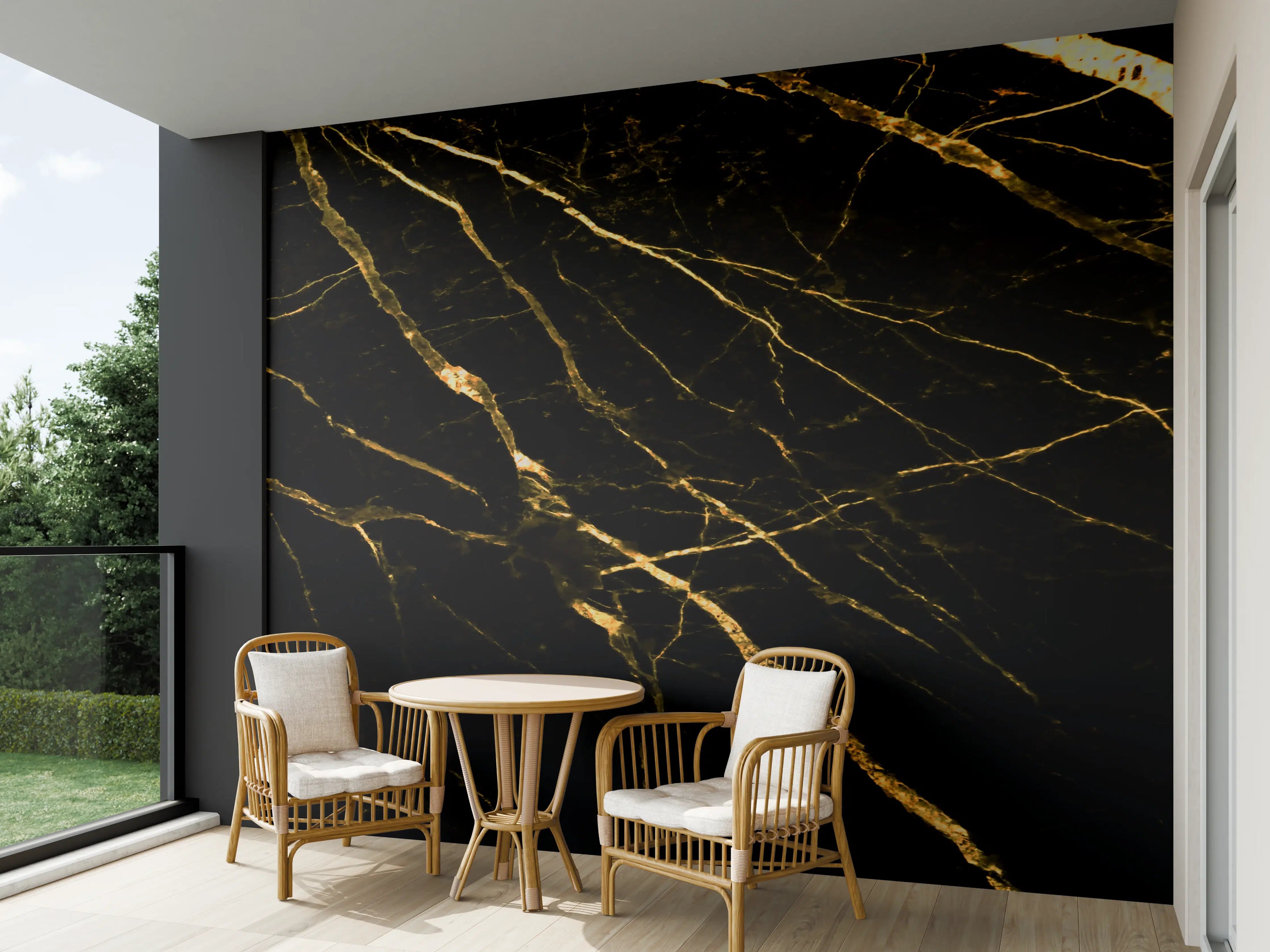 Wandverkleidung außen - Luxus Goldmarmortextur