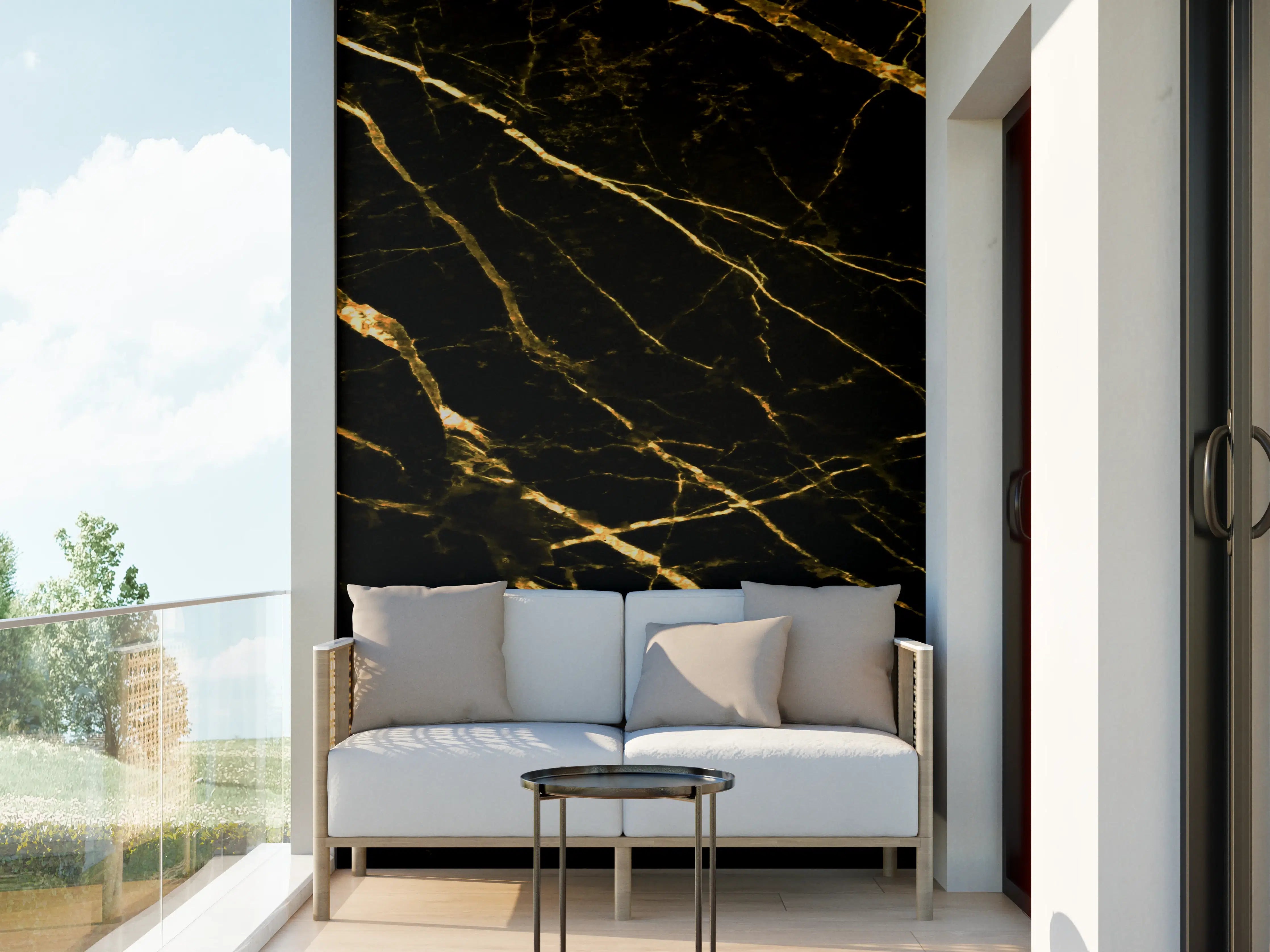 Wandverkleidung außen - Luxus Goldmarmortextur
