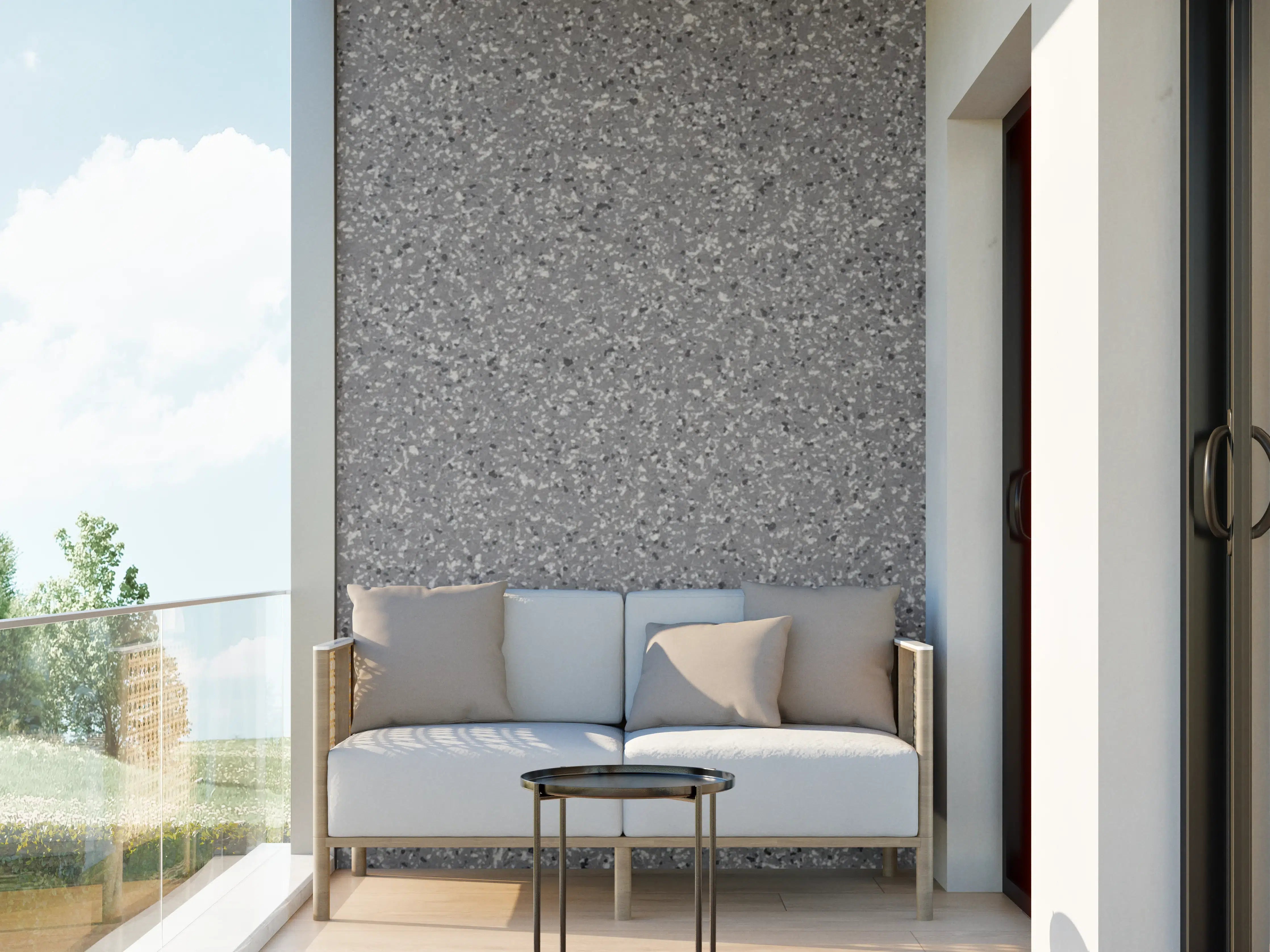 Wandverkleidung außen - Luxus-Weiße Granit-Textur mit grauen Akzenten