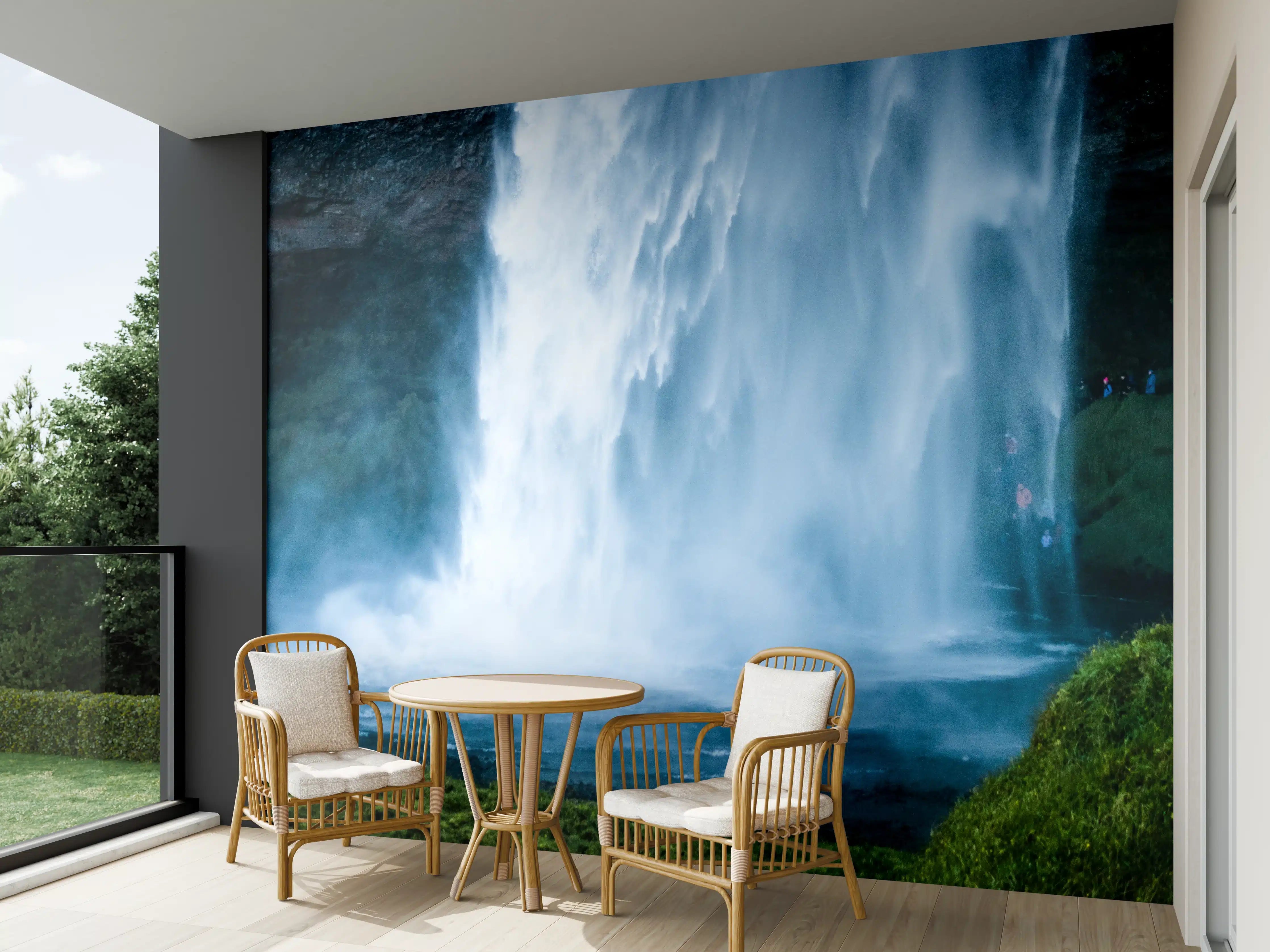 Wandverkleidung außen - Majestätischer Wasserfall in Island