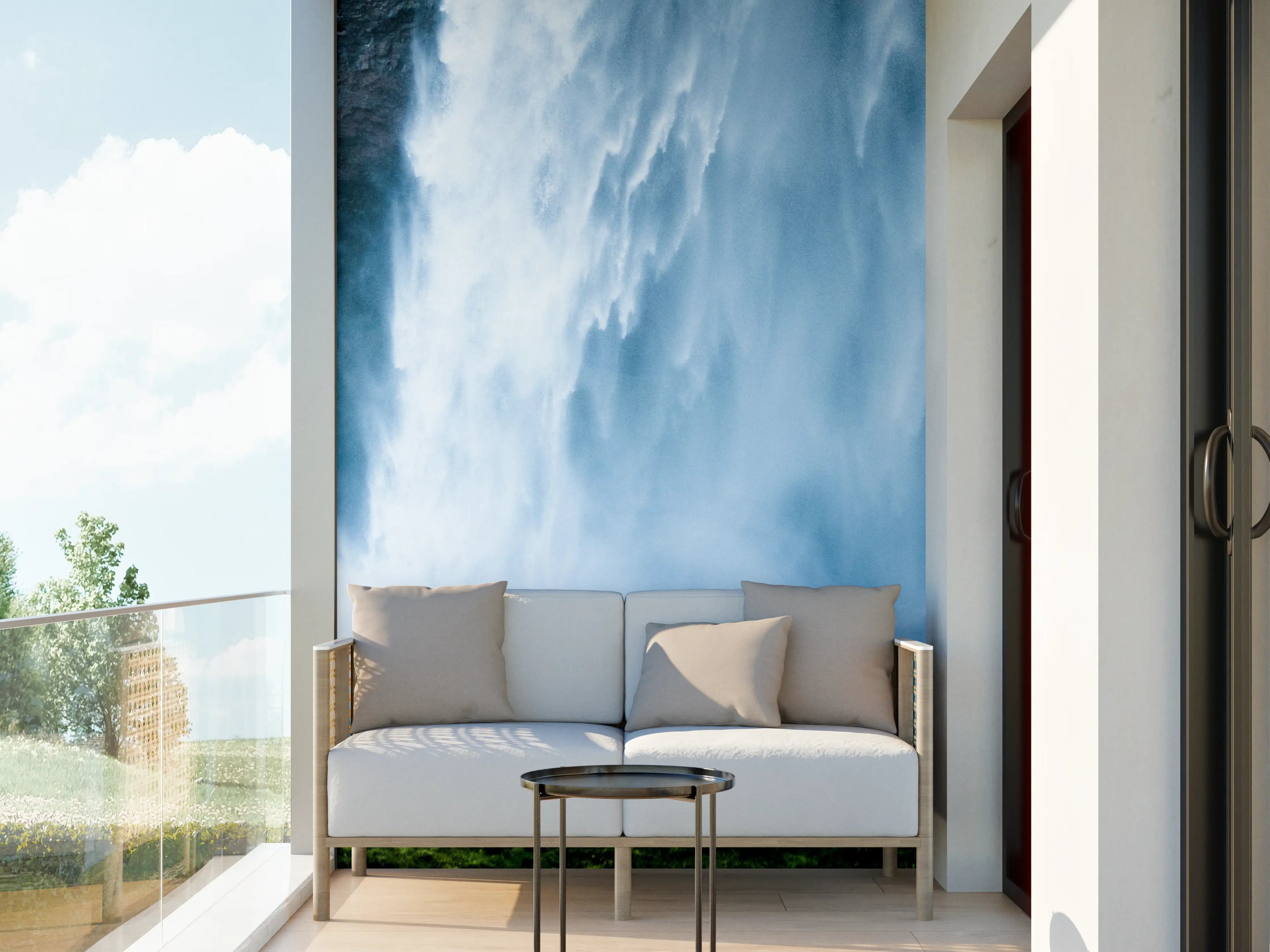 Wandverkleidung außen - Majestätischer Wasserfall in Island