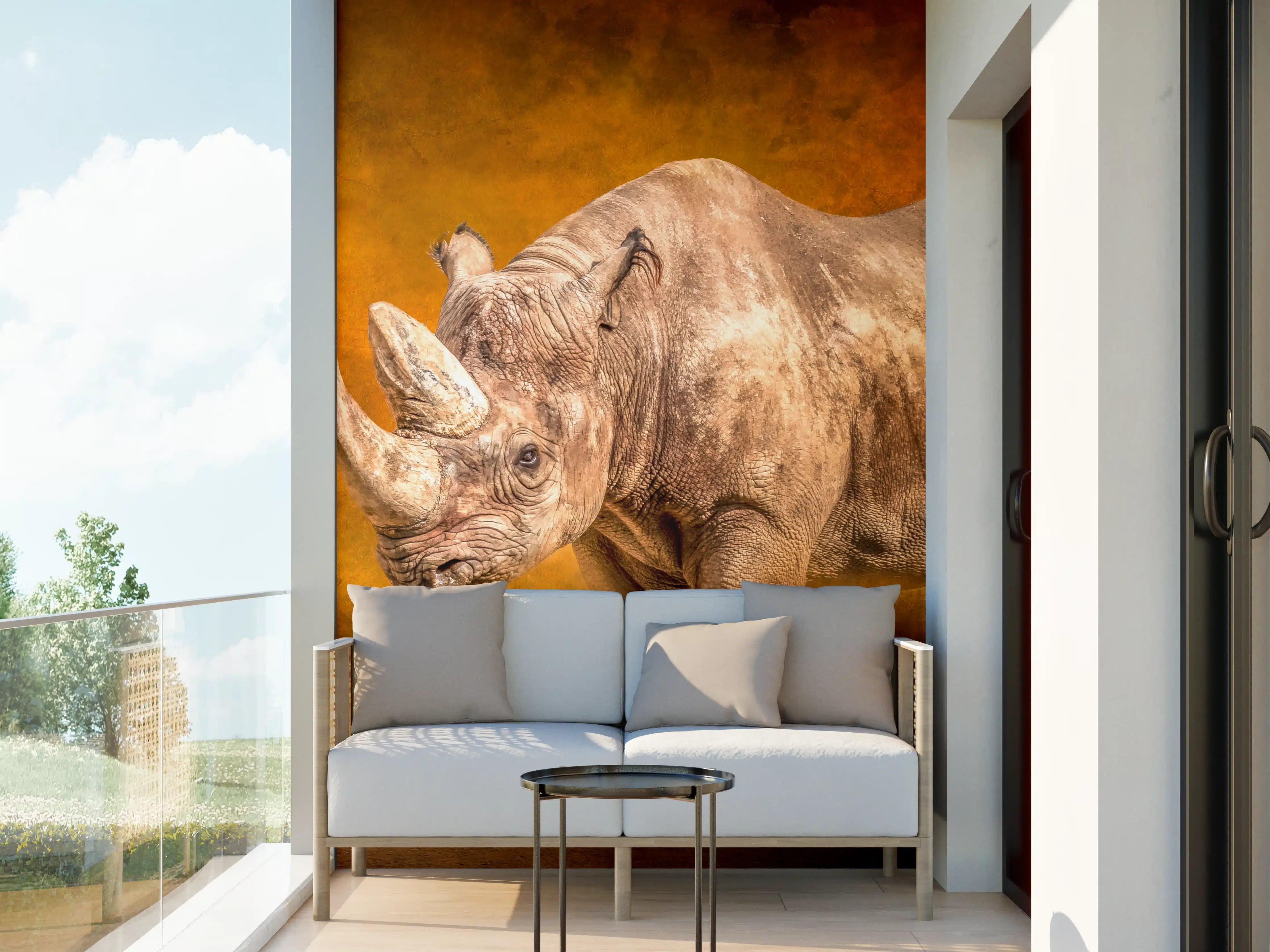 Wandverkleidung außen - Majestätisches Nashorn