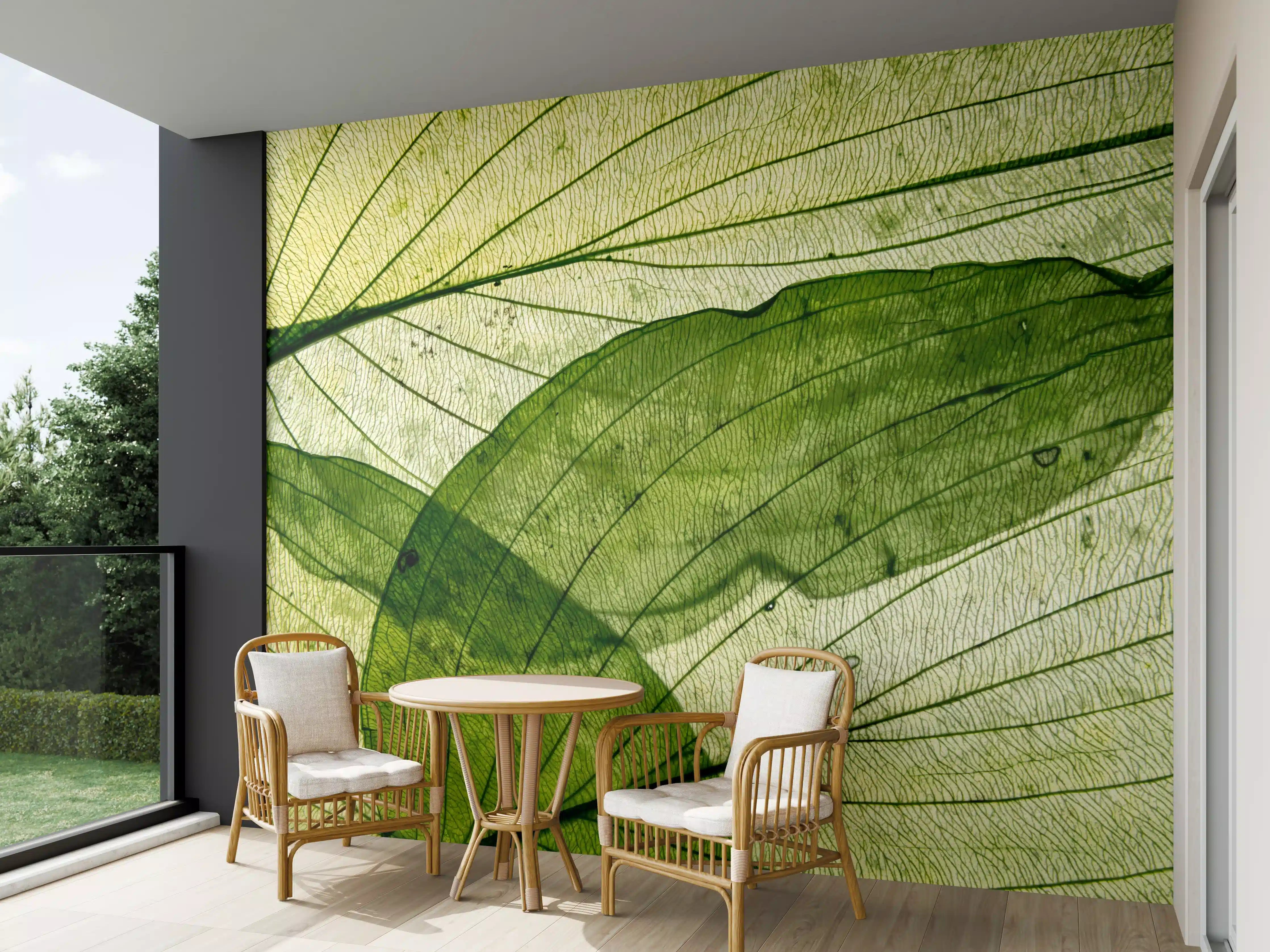 Wandverkleidung außen - Makrotextur von herbstlich getrockneten Blättern