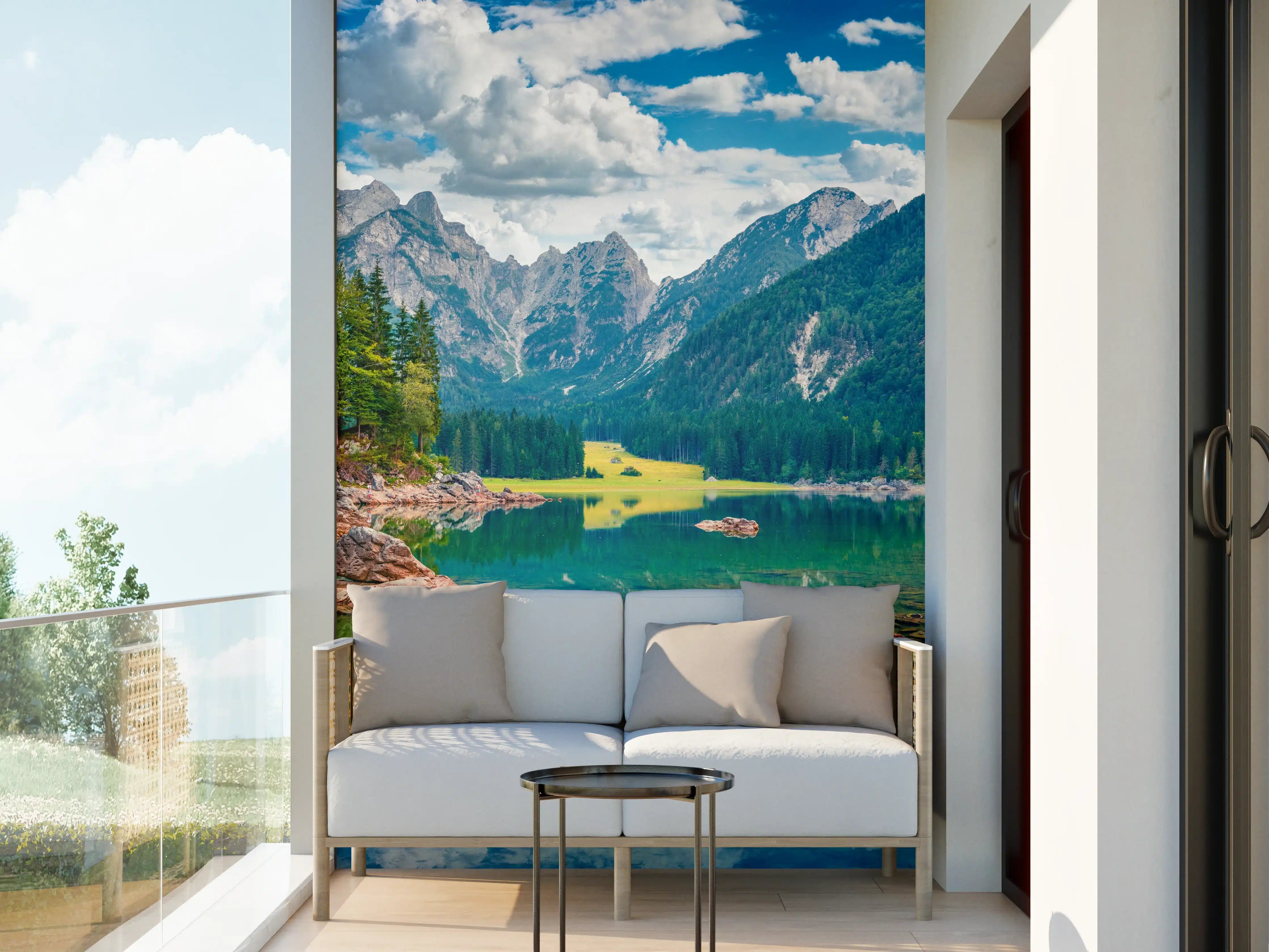 Wandverkleidung außen - Malerische Sommeransicht des Fusine Sees