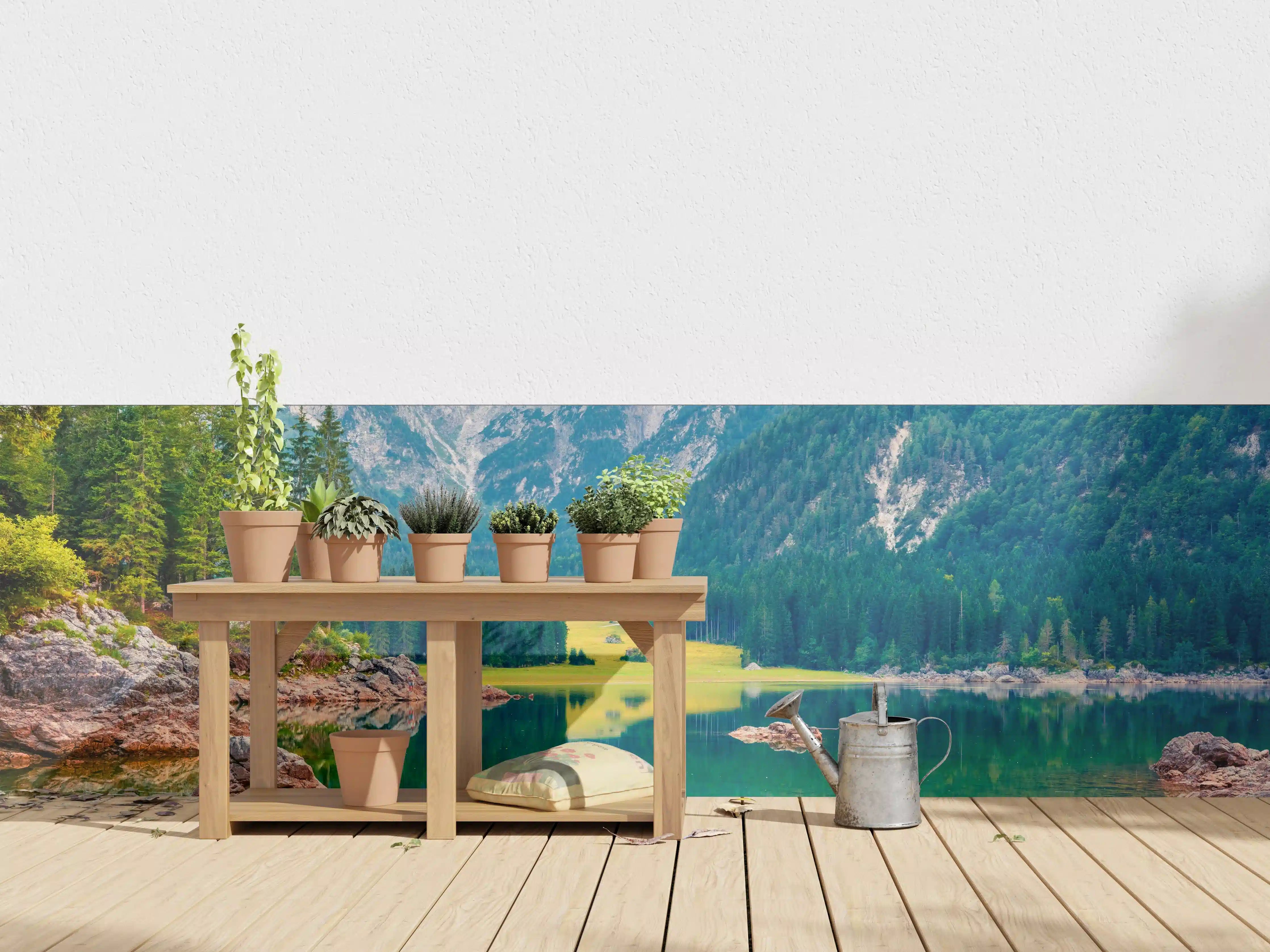 Wandverkleidung außen - Malerische Sommeransicht des Fusine Sees