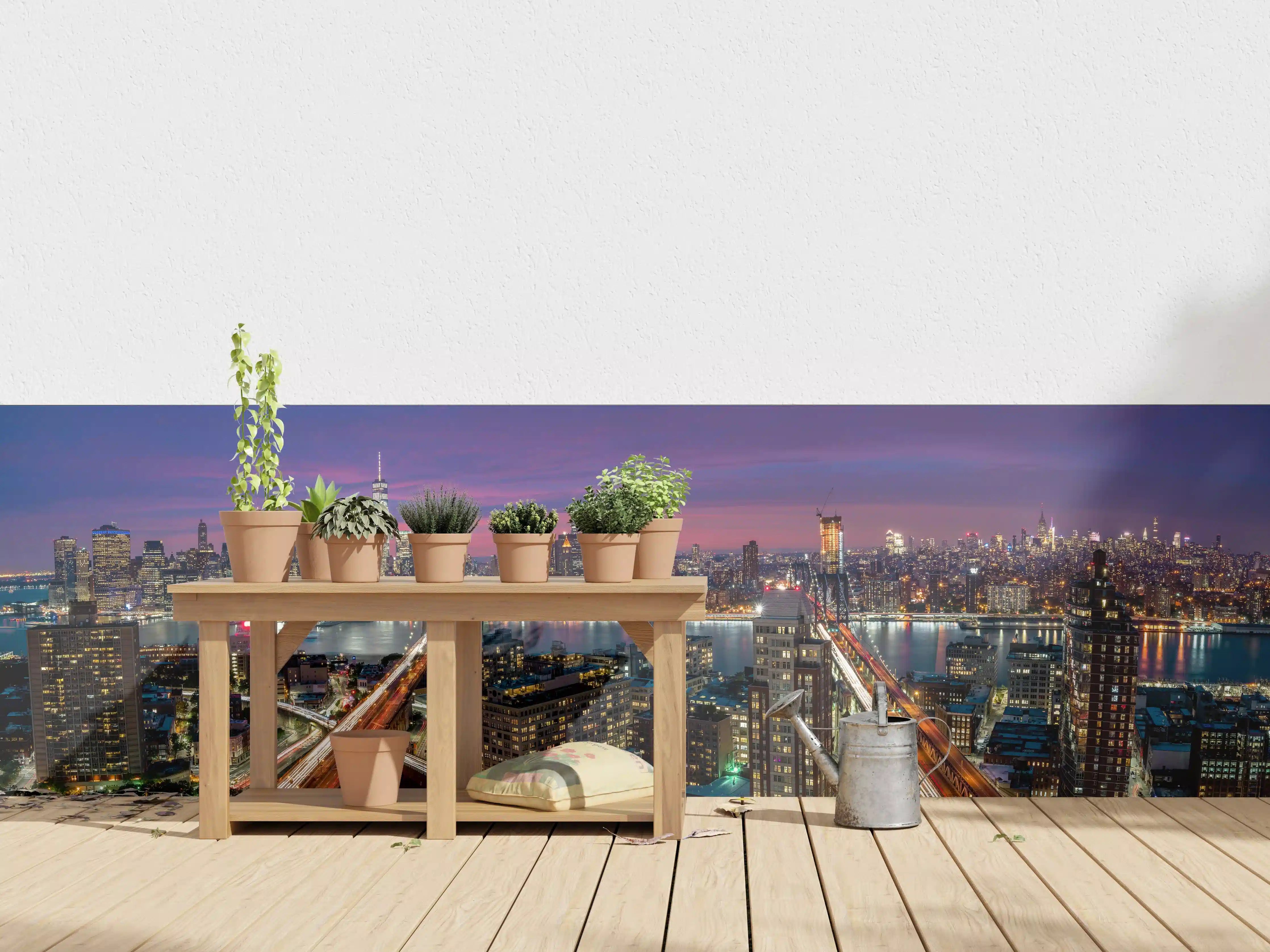 Wandverkleidung außen - Manhattan Skyline bei Dämmerung