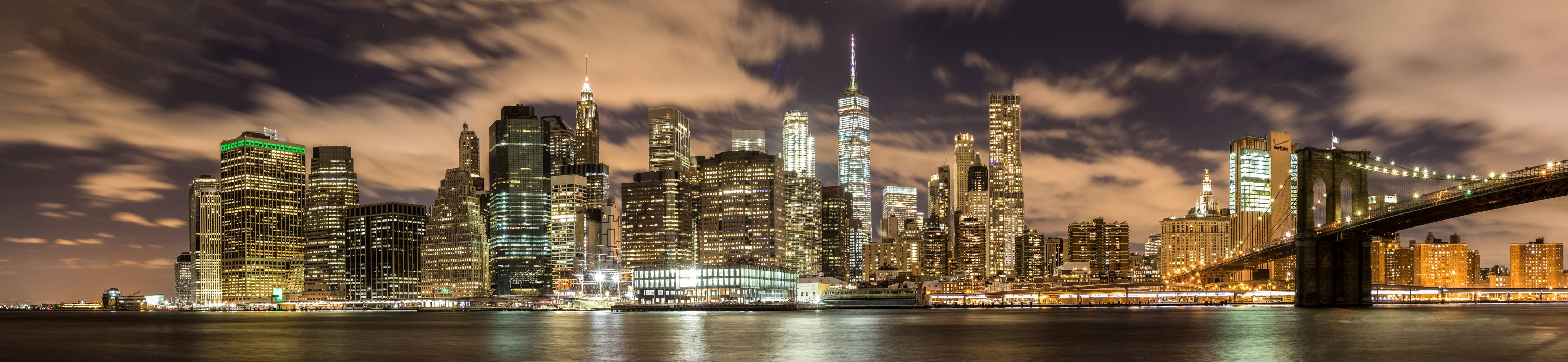 Wandverkleidung außen-Manhattan Skyline im Glanz der Nacht