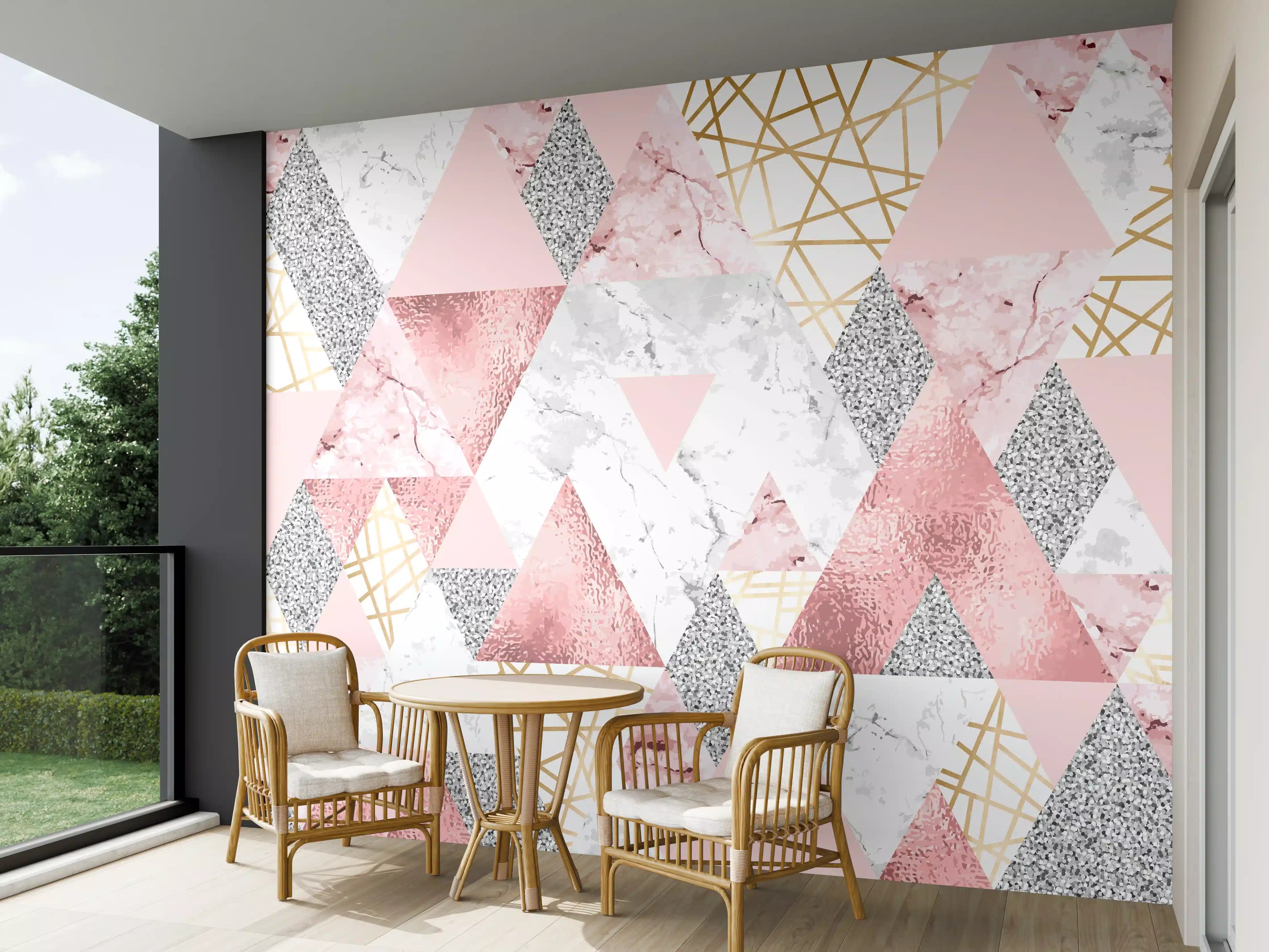 Wandverkleidung außen - Marble Pattern Rosa Gold Dekor