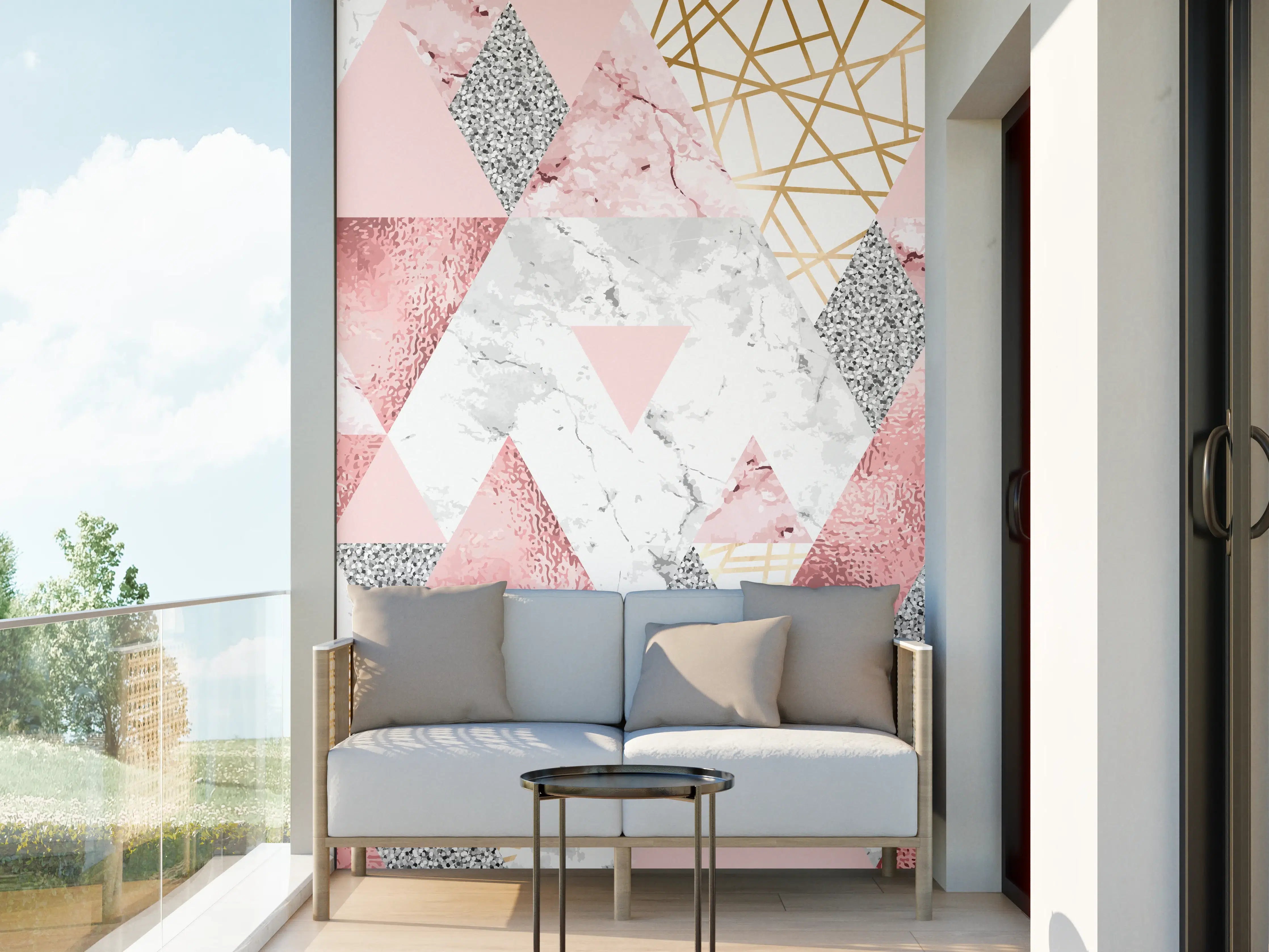 Wandverkleidung außen - Marble Pattern Rosa Gold Dekor