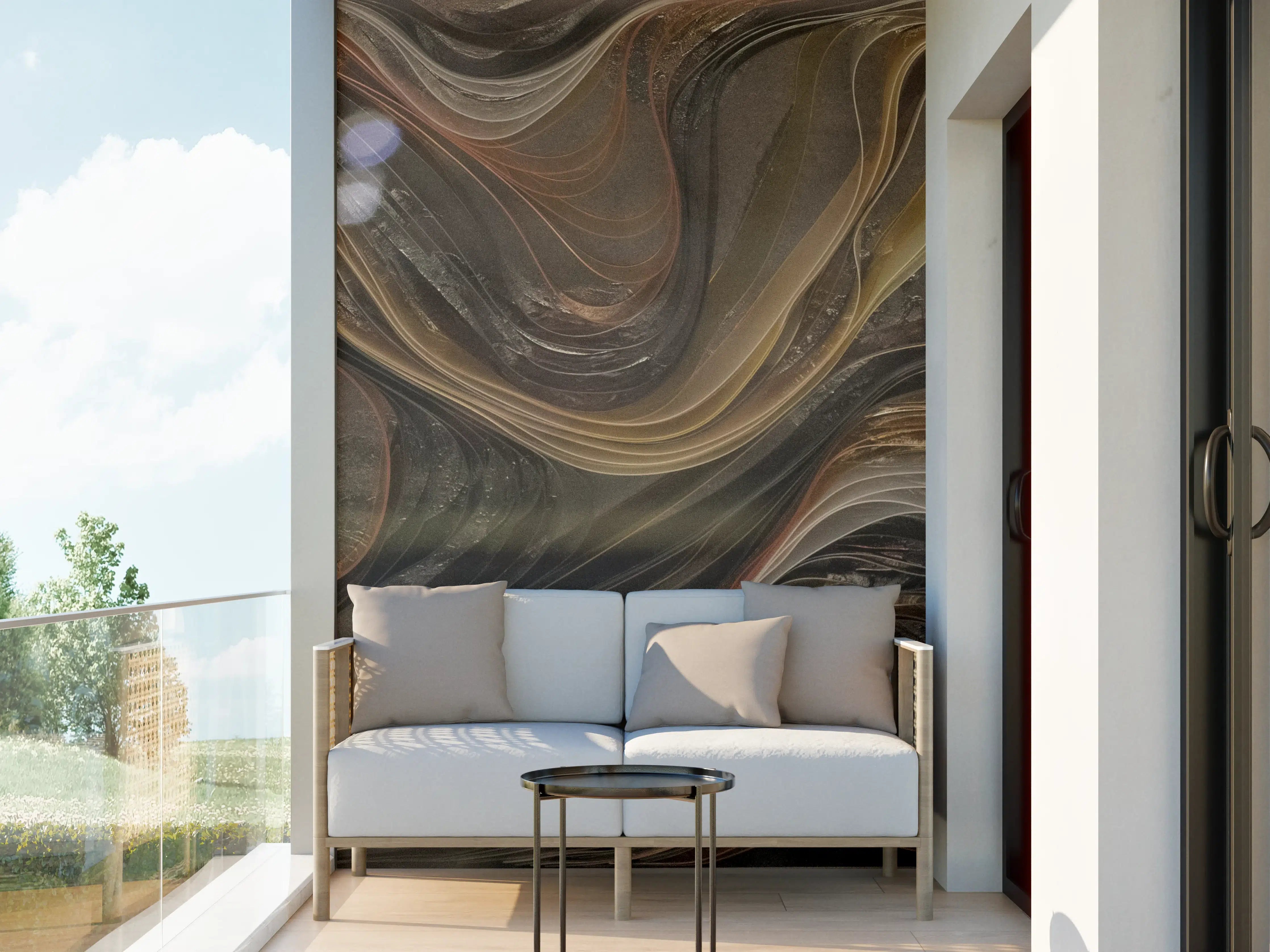 Wandverkleidung außen - Marbled Brown and Gold Texture