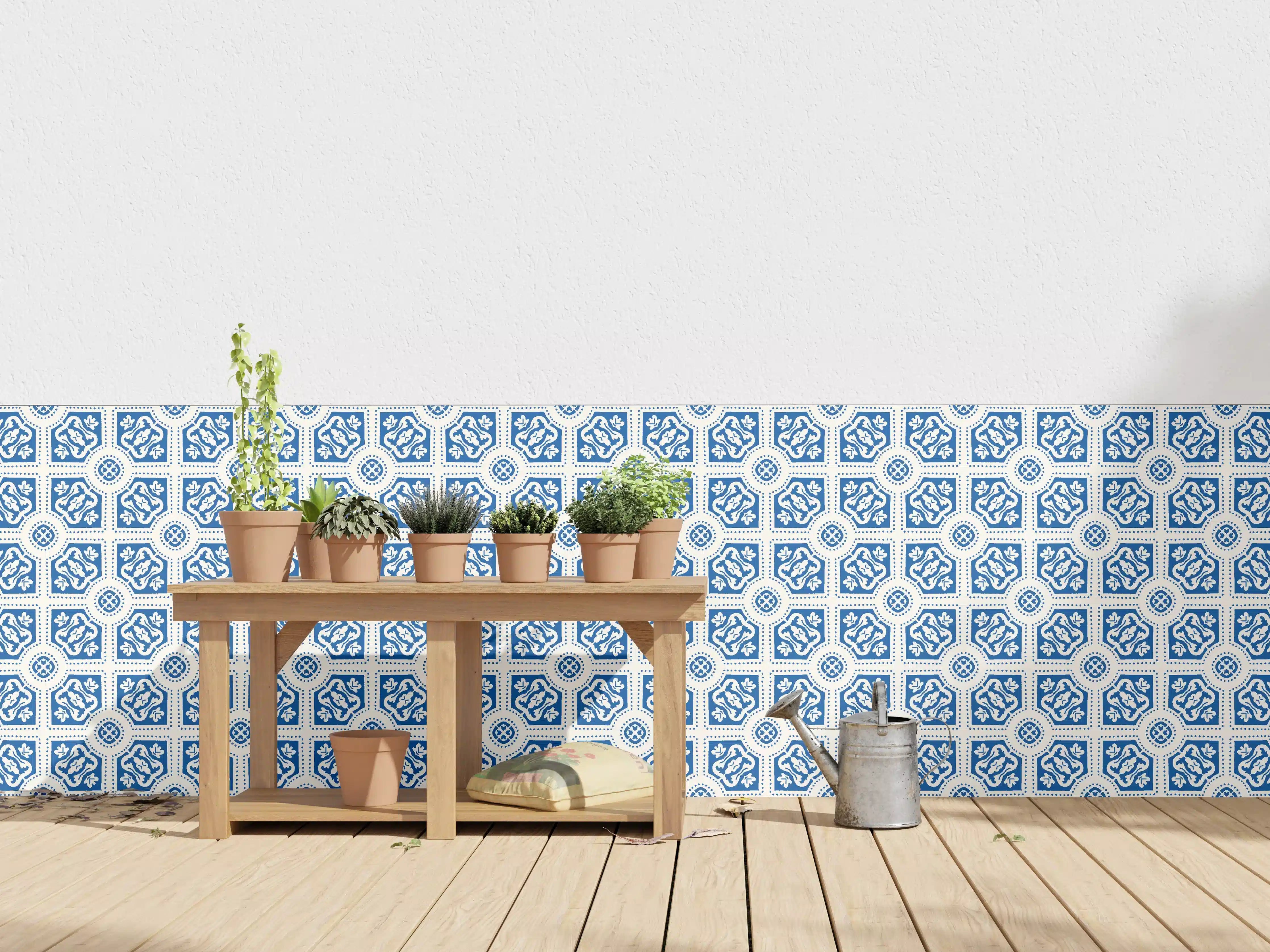 Wandverkleidung außen - Maritimes Azur-Muster