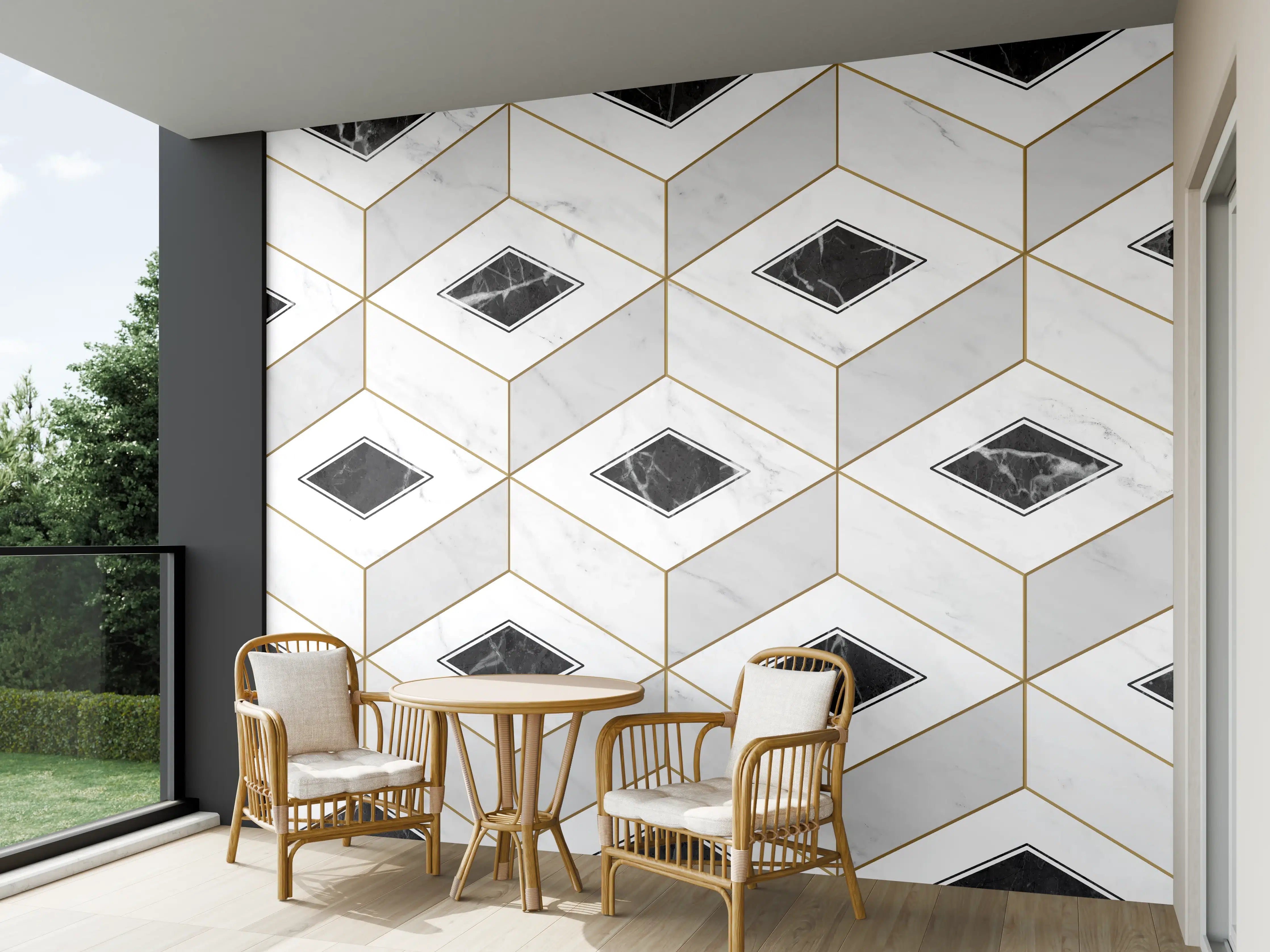 Wandverkleidung außen - Marmor Textur - 3D Design