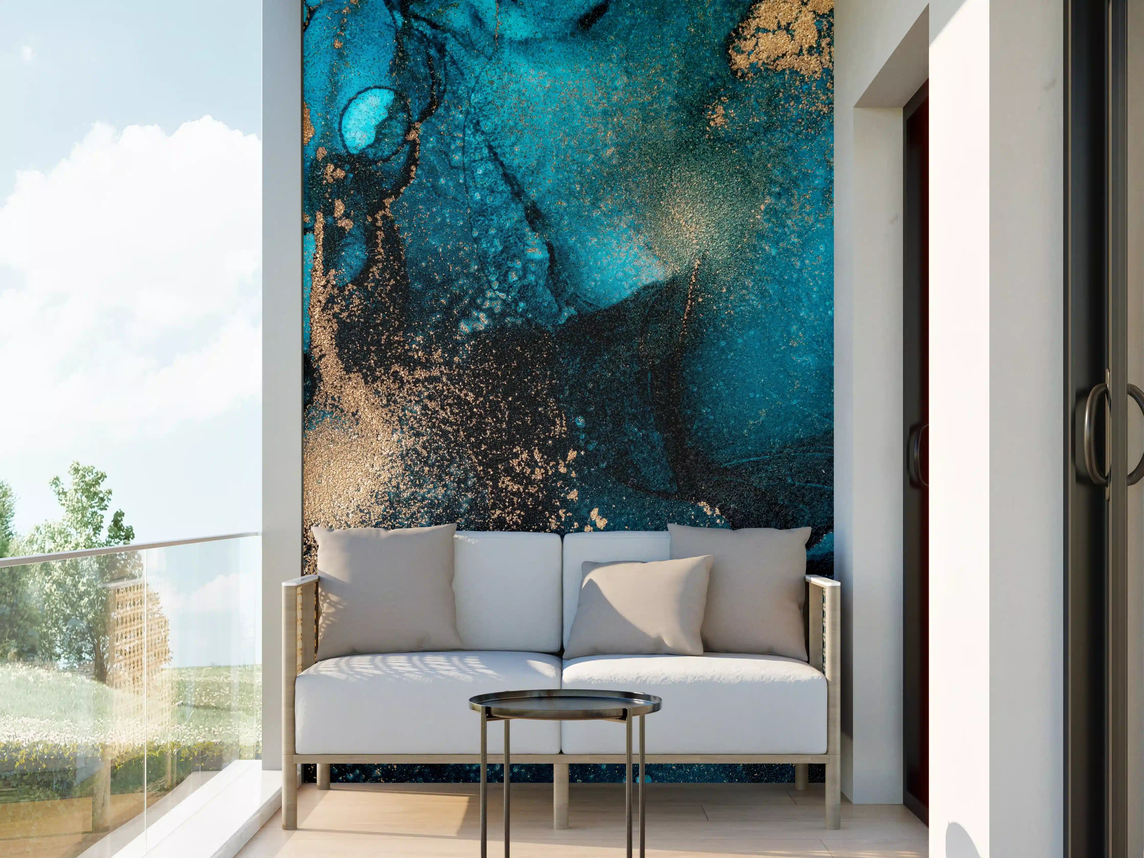 Wandverkleidung außen - Marmor Wand Design - Flüssigmalerei