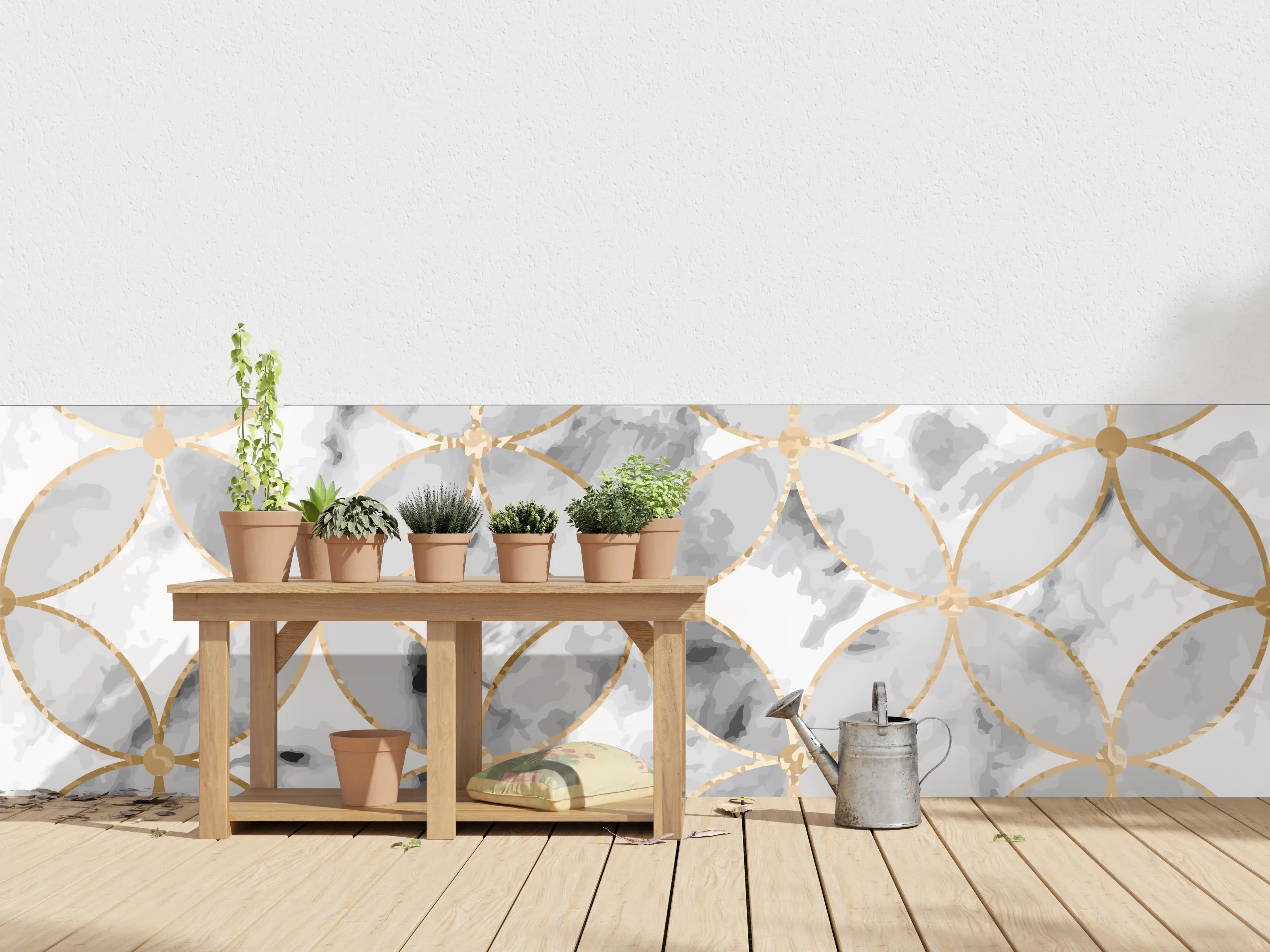 Wandverkleidung außen - Marmoroptik Gold Grau Weiß
