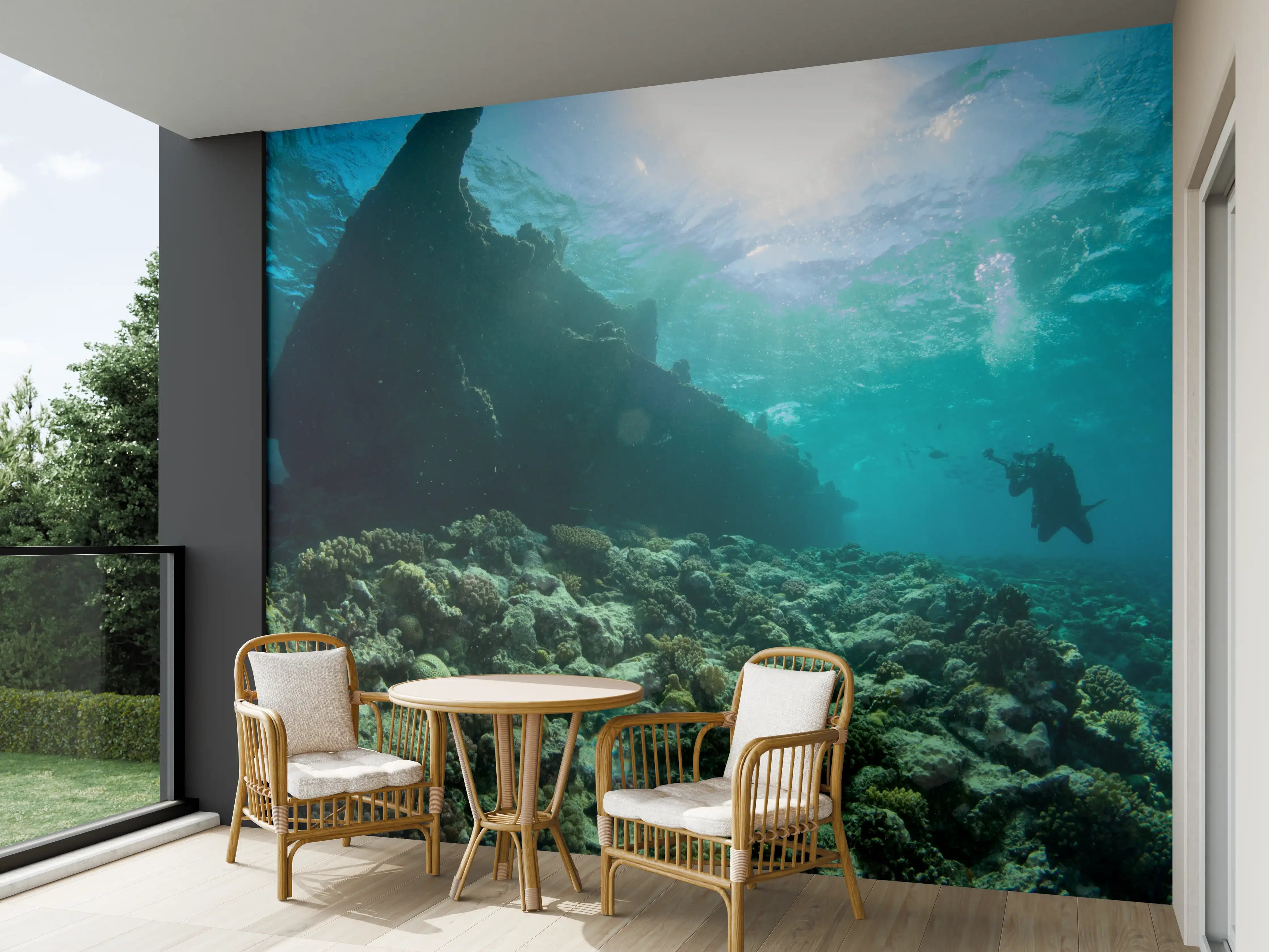 Wandverkleidung außen - Meeresboden mit Unterwasserleben