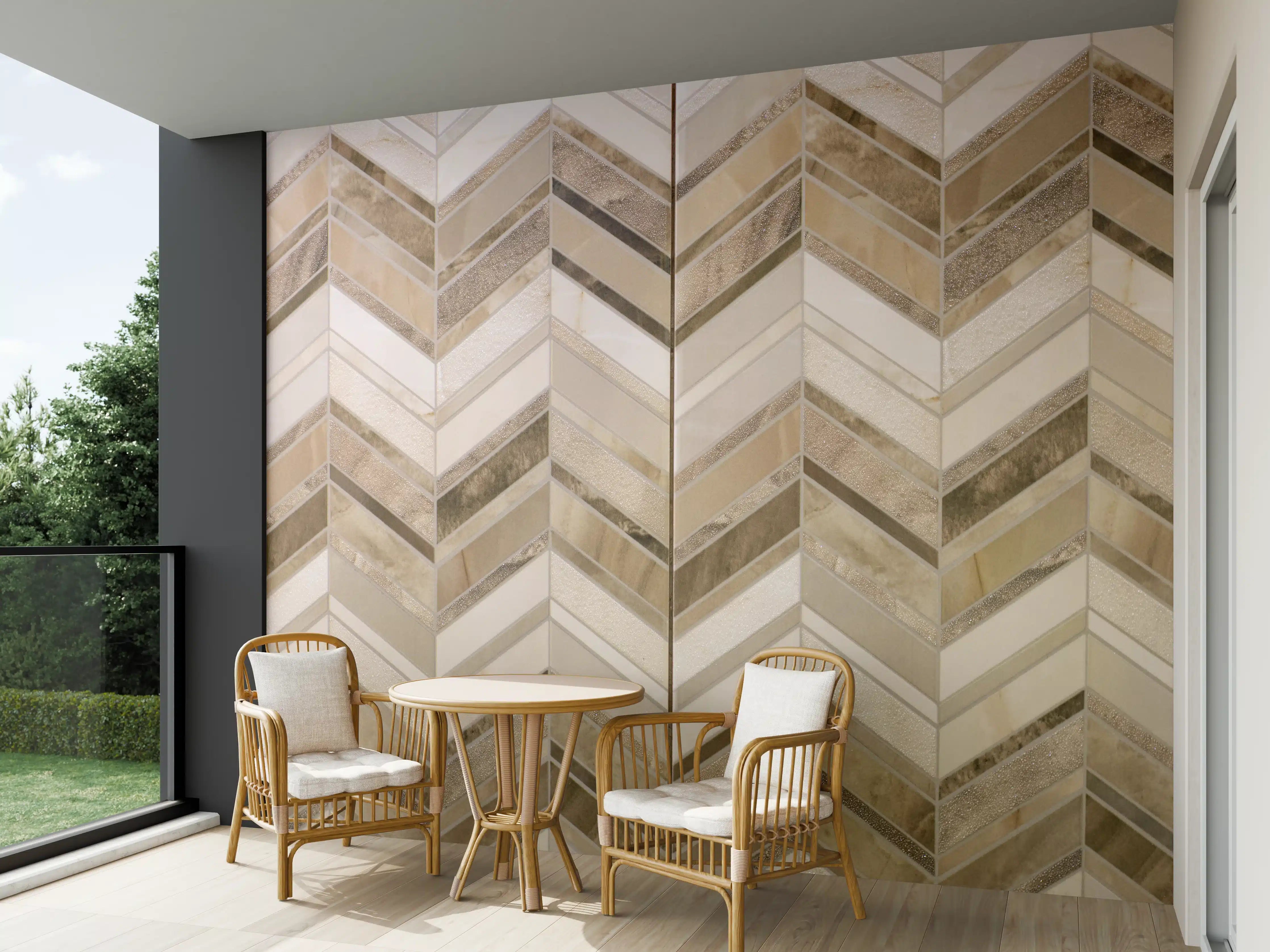 Wandverkleidung außen - Moderne Beige-Creme Wandfliesen