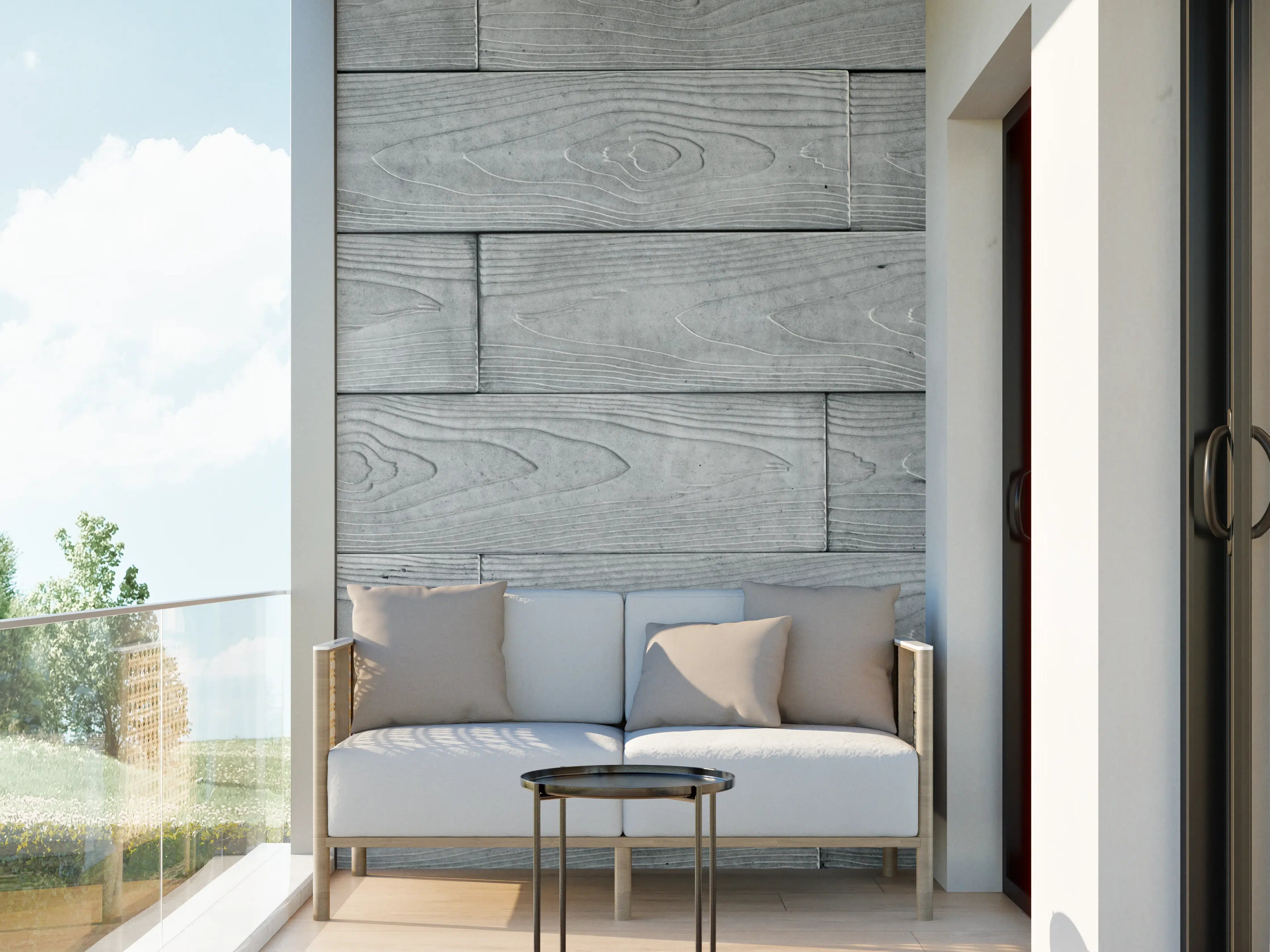 Wandverkleidung außen - Moderne Grau-Weiße Holztextur
