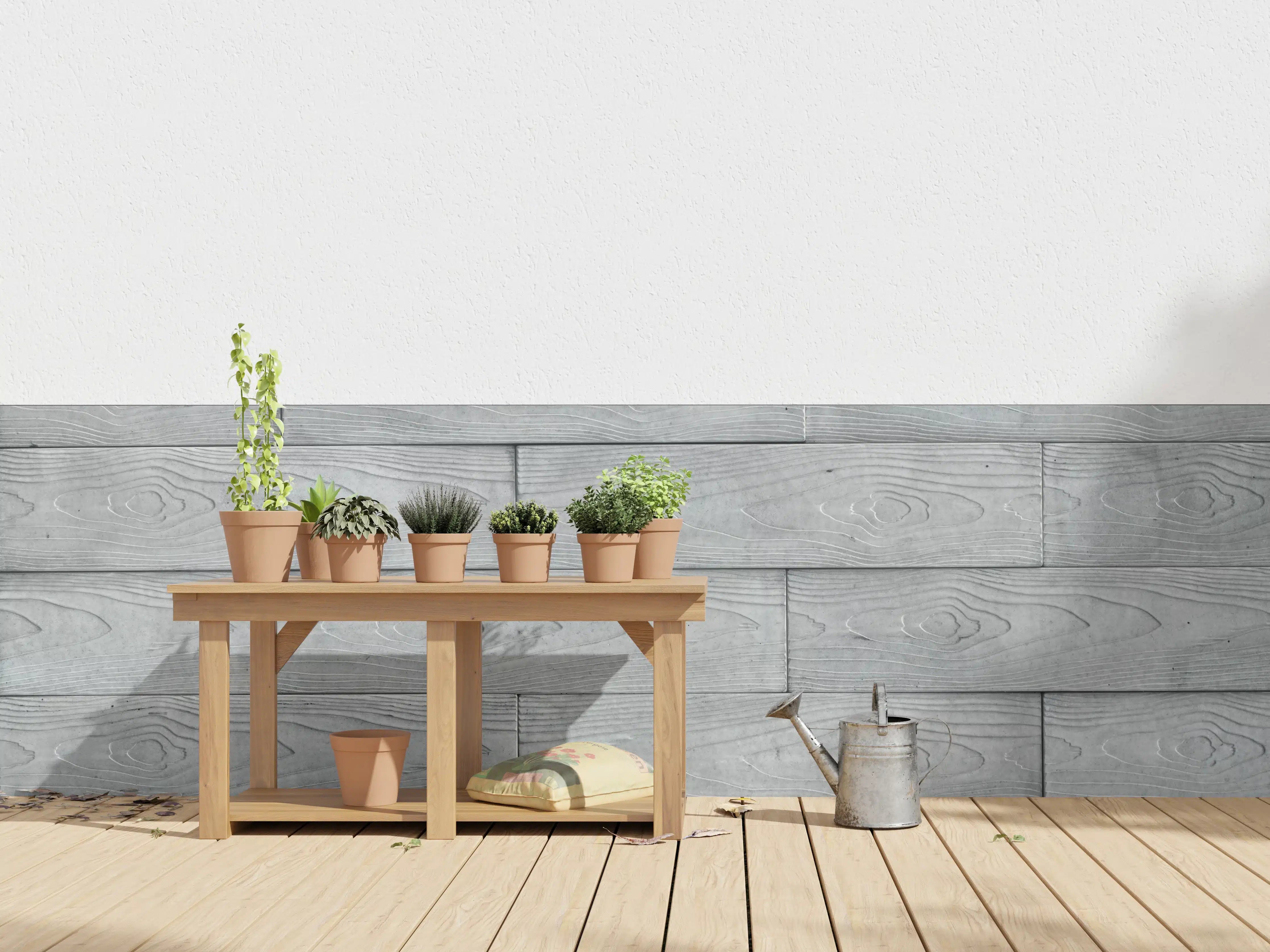 Wandverkleidung außen - Moderne Grau-Weiße Holztextur