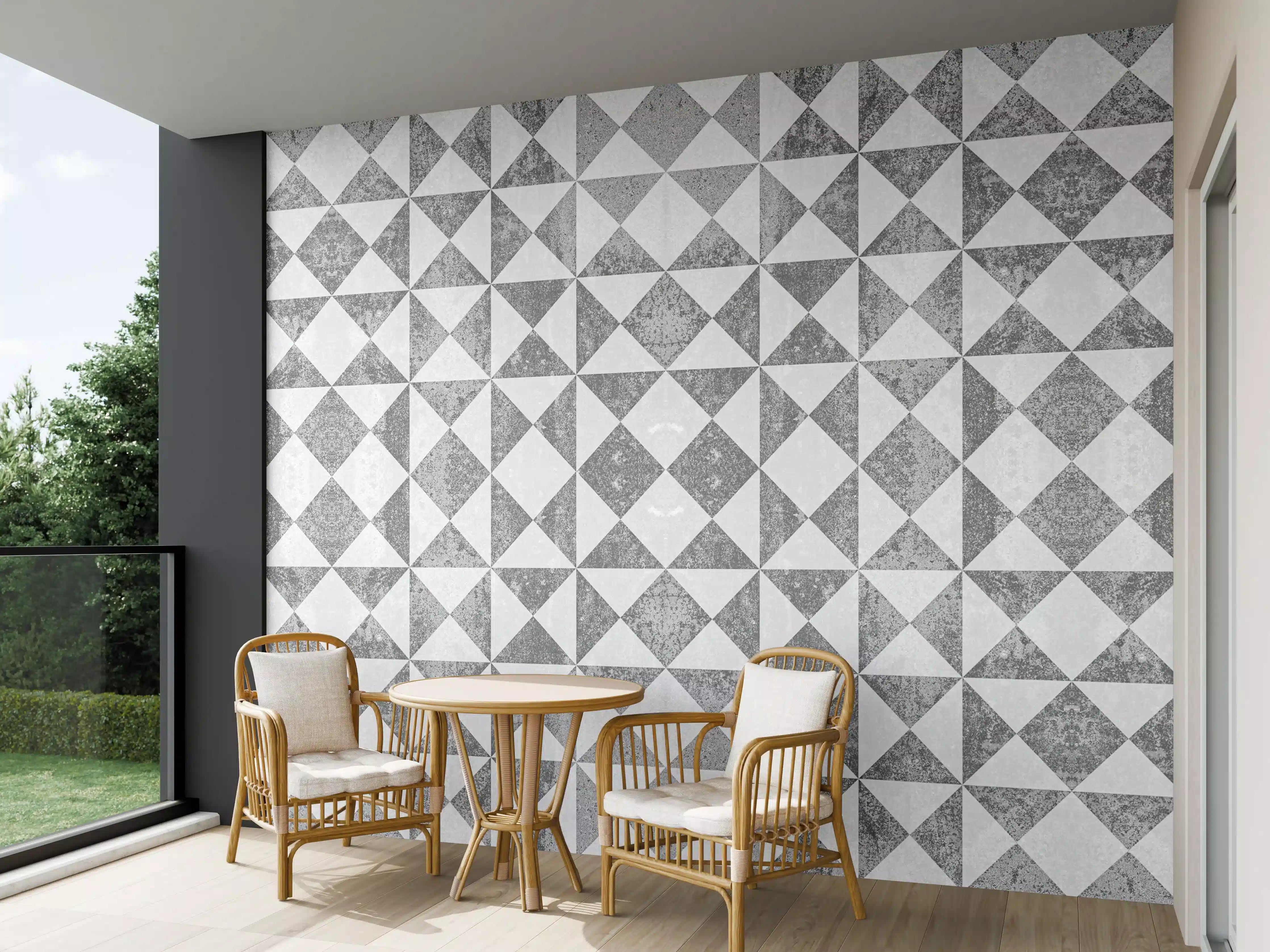 Wandverkleidung außen - Moderne Grautöne mit geometrischem Muster