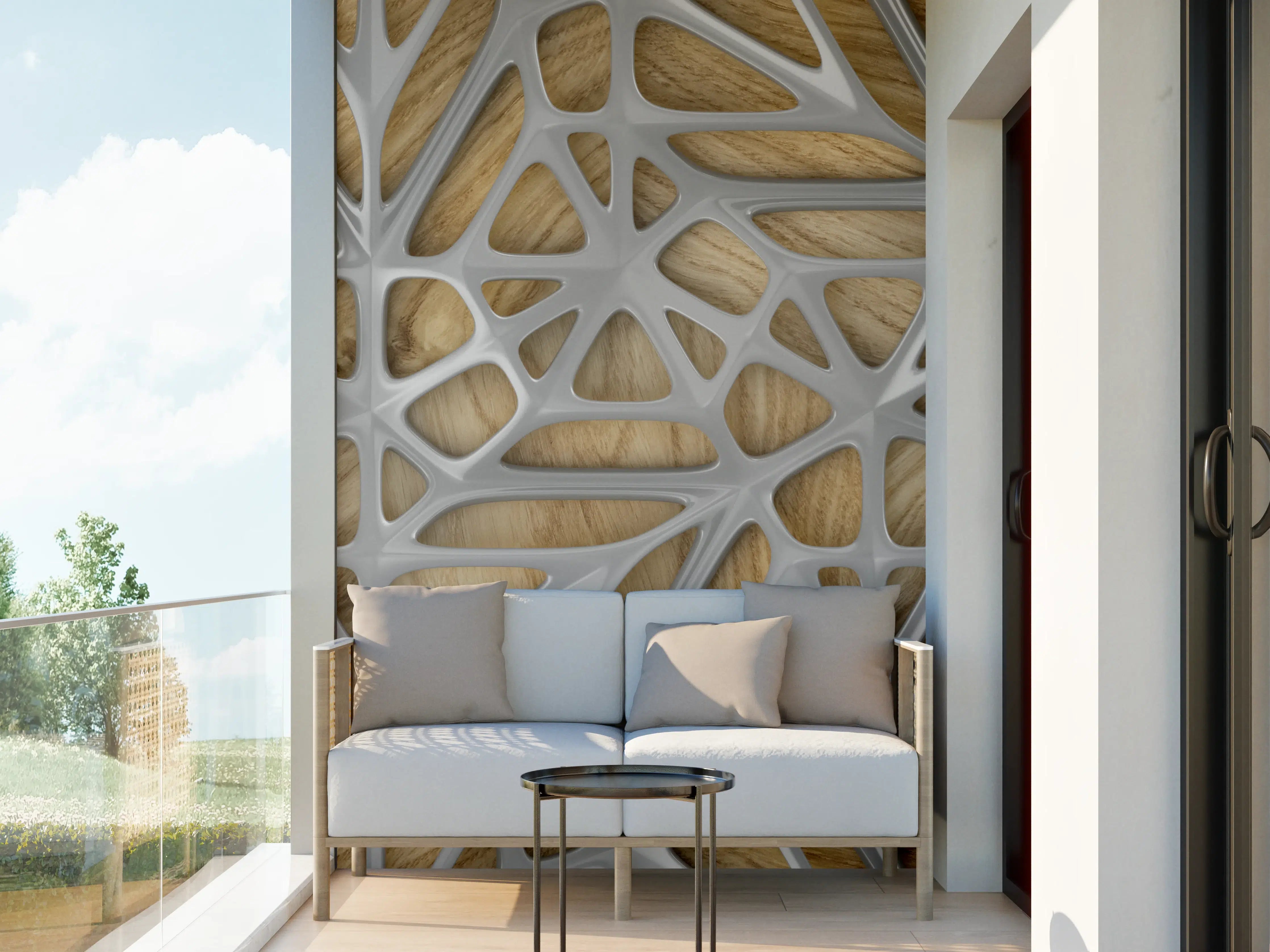 Wandverkleidung außen - Moderne Holz- und Metallfront mit filigranem Design