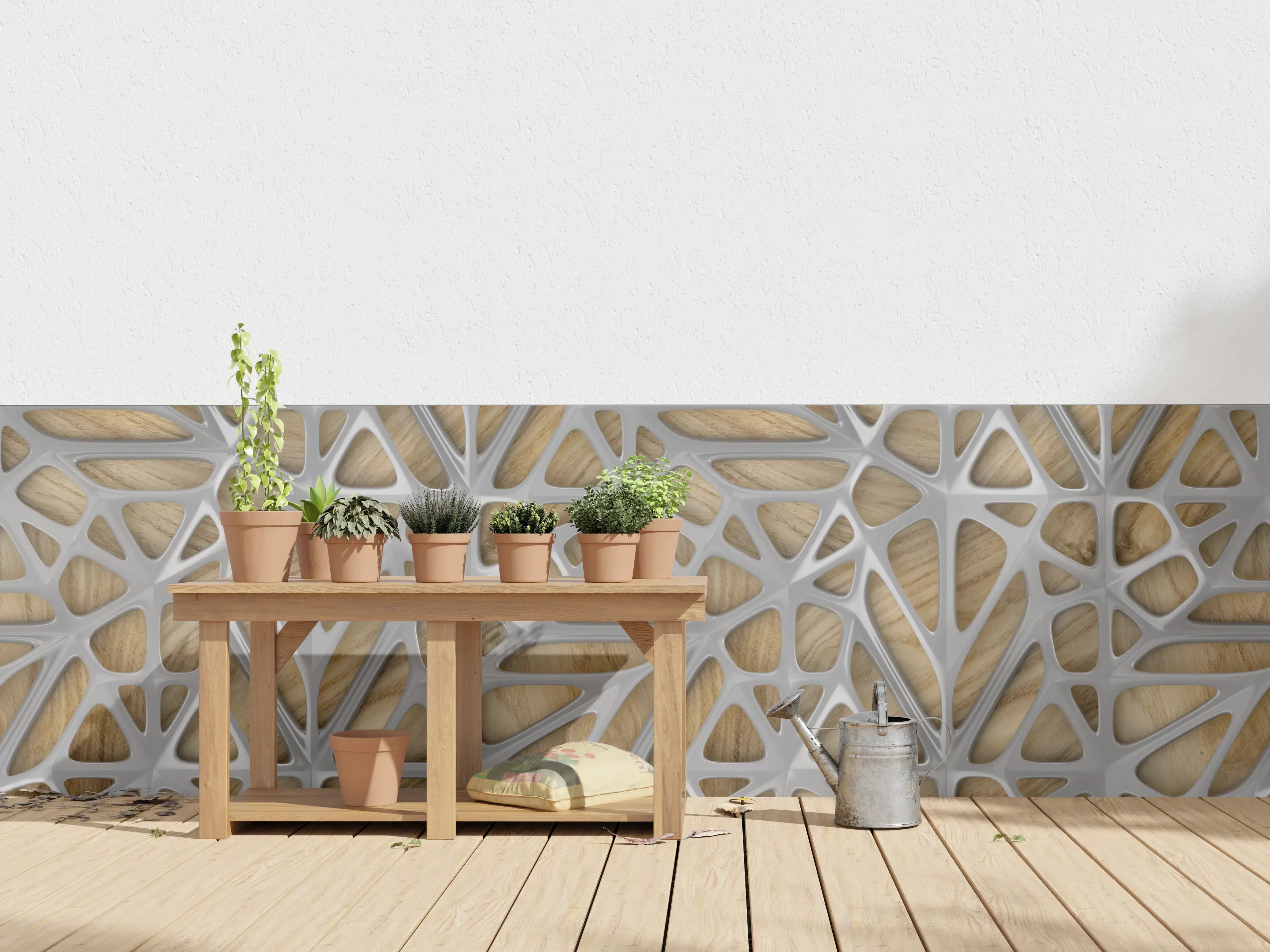 Wandverkleidung außen - Moderne Holz- und Metallfront mit filigranem Design