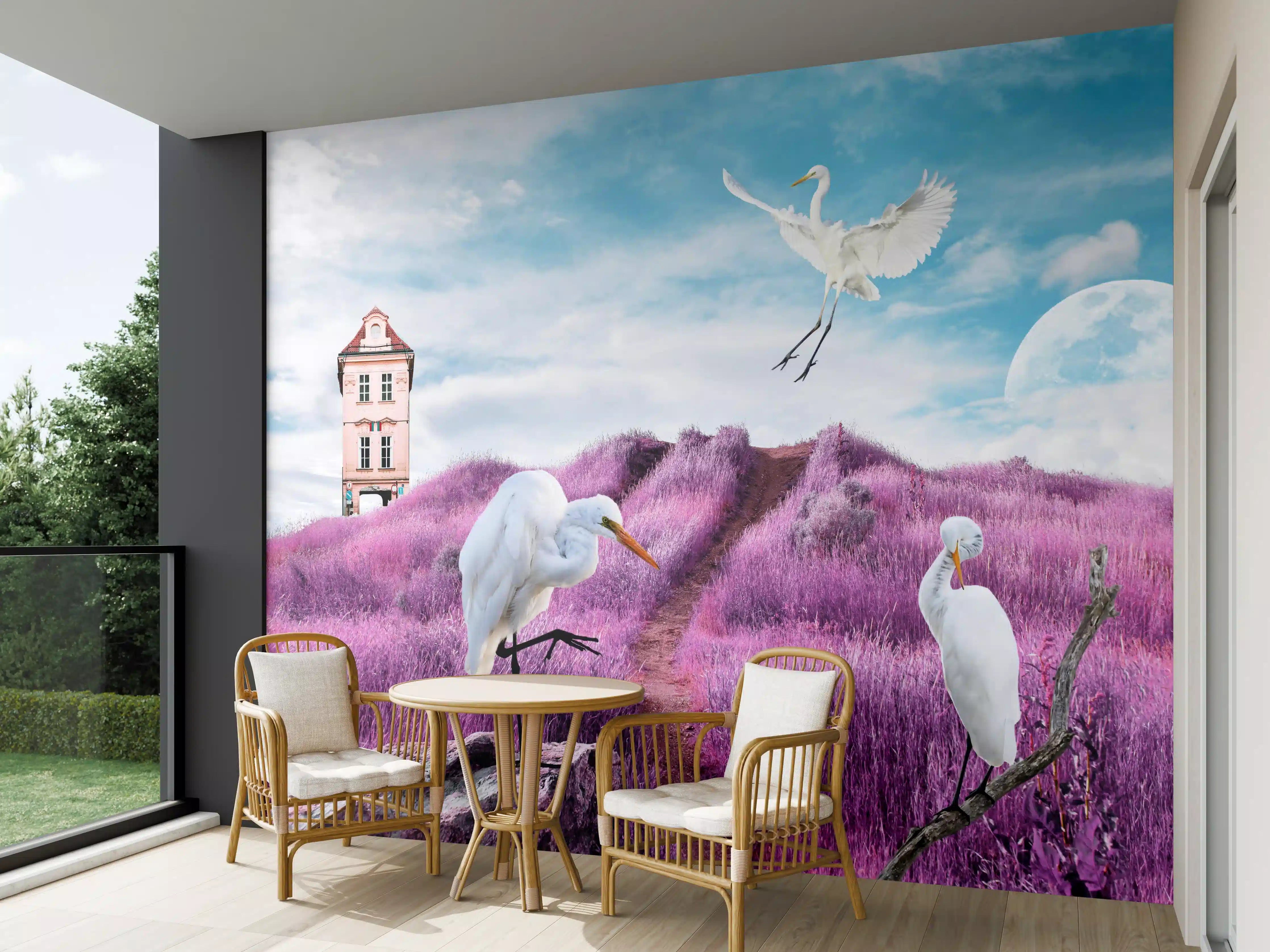 Wandverkleidung außen - Moderne Kunstcollage - Bergige Region