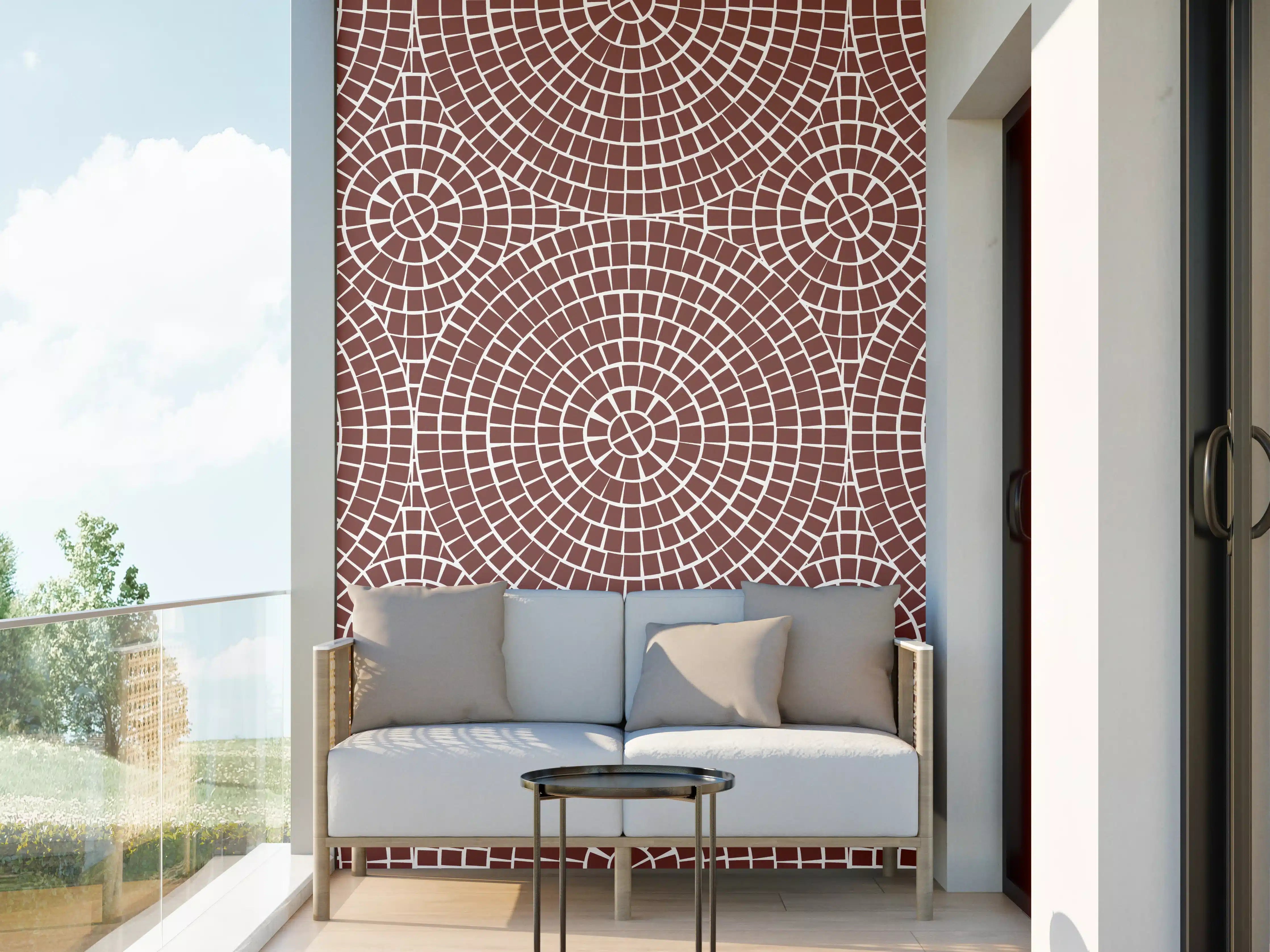 Wandverkleidung außen - Moderne Mosaik-Muster in Braun