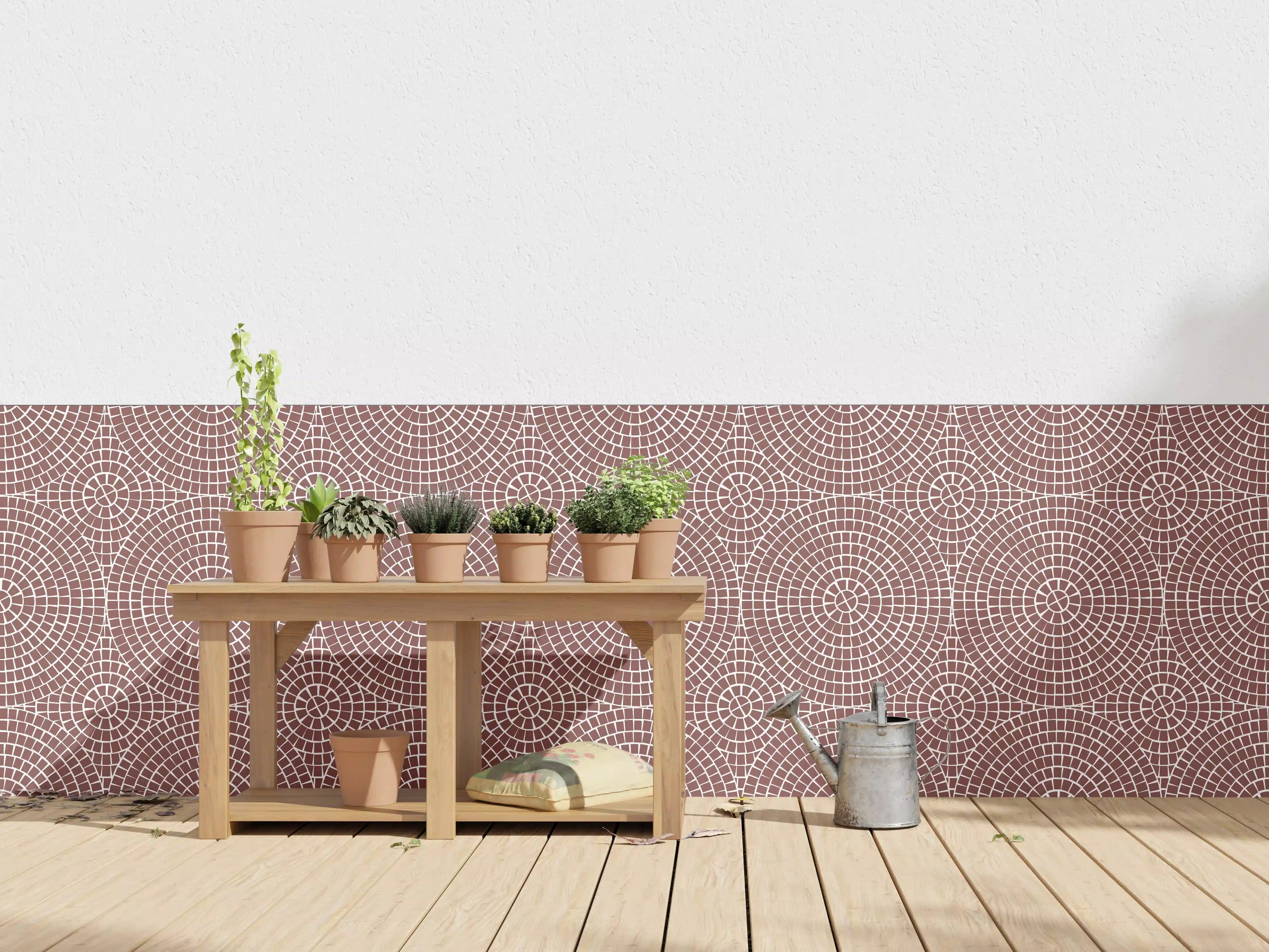 Wandverkleidung außen - Moderne Mosaik-Muster in Braun
