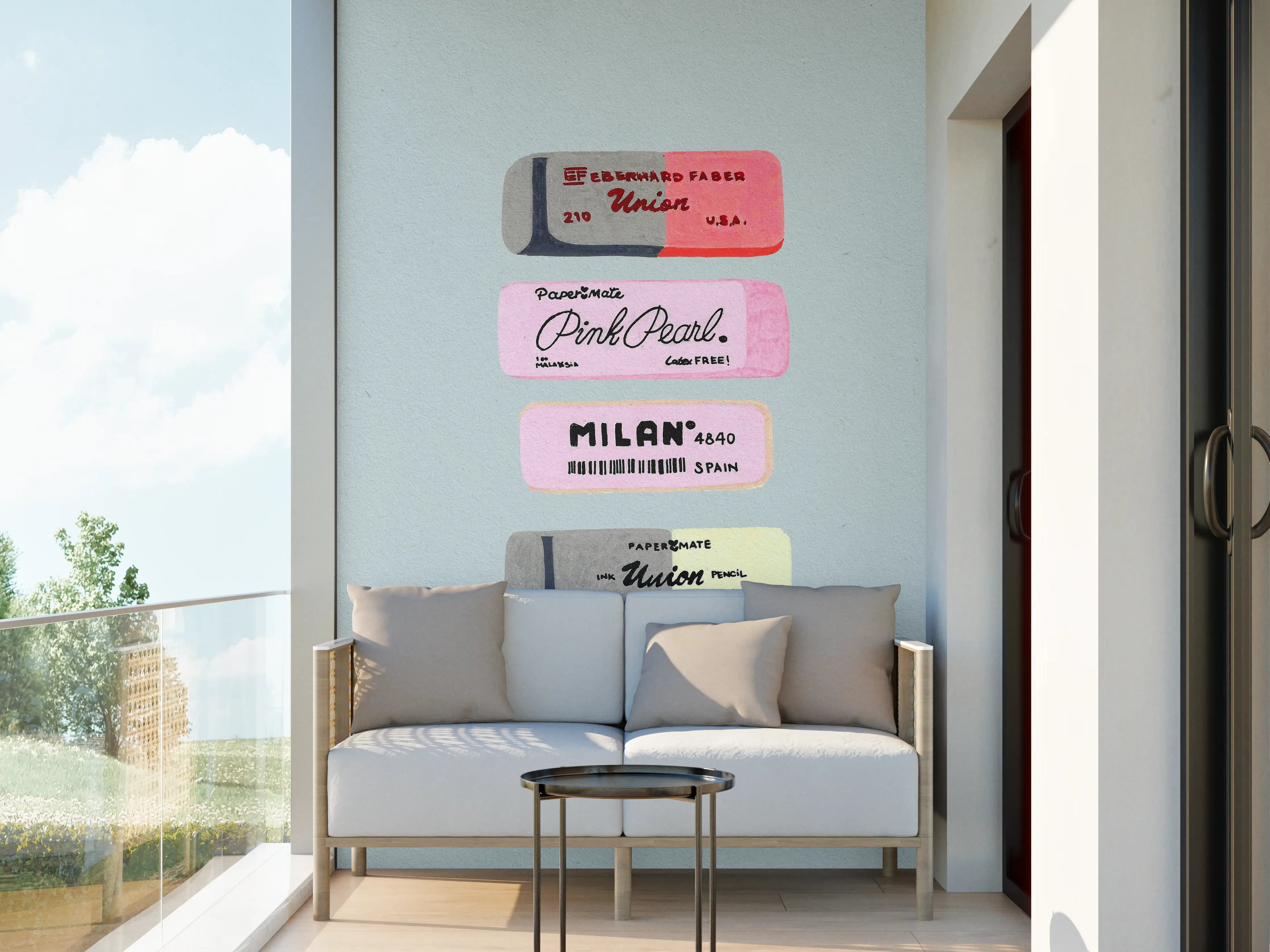 Wandverkleidung außen - Moderne Radiergummis - Pastellfarben