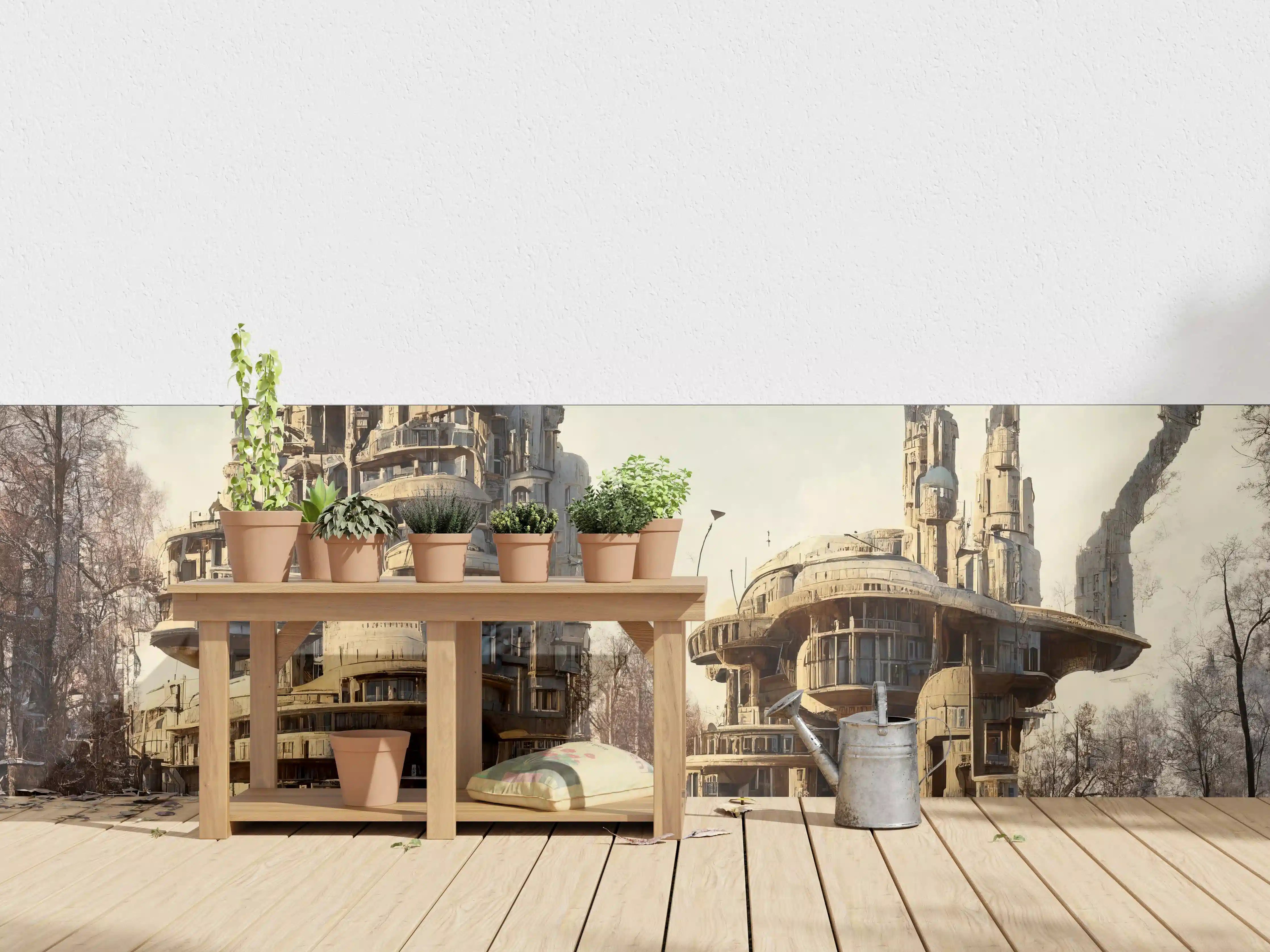 Wandverkleidung außen - Moderne Stadt in der Zukunft