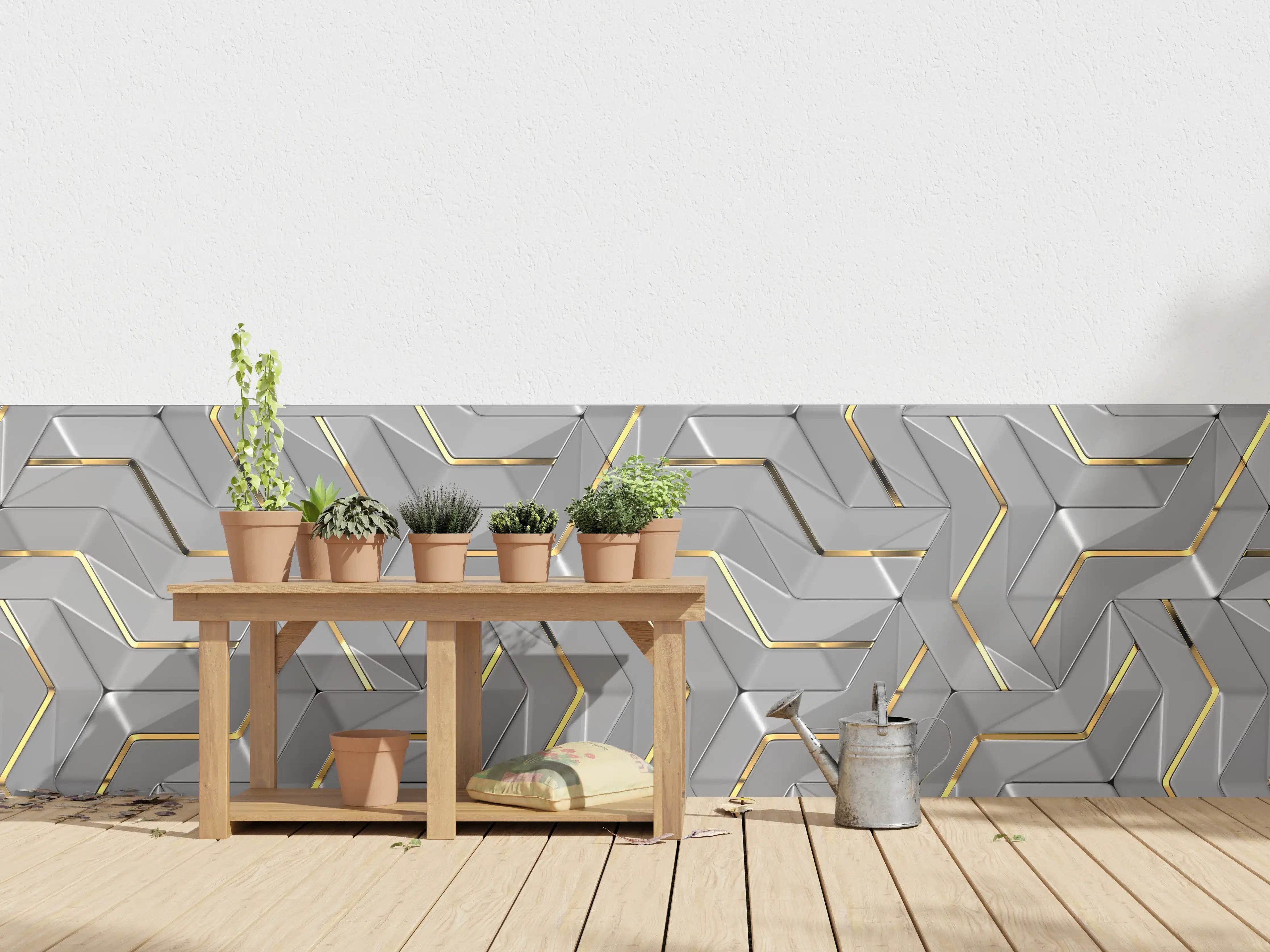 Wandverkleidung außen - Moderne Wandtextur - Gold Akzente