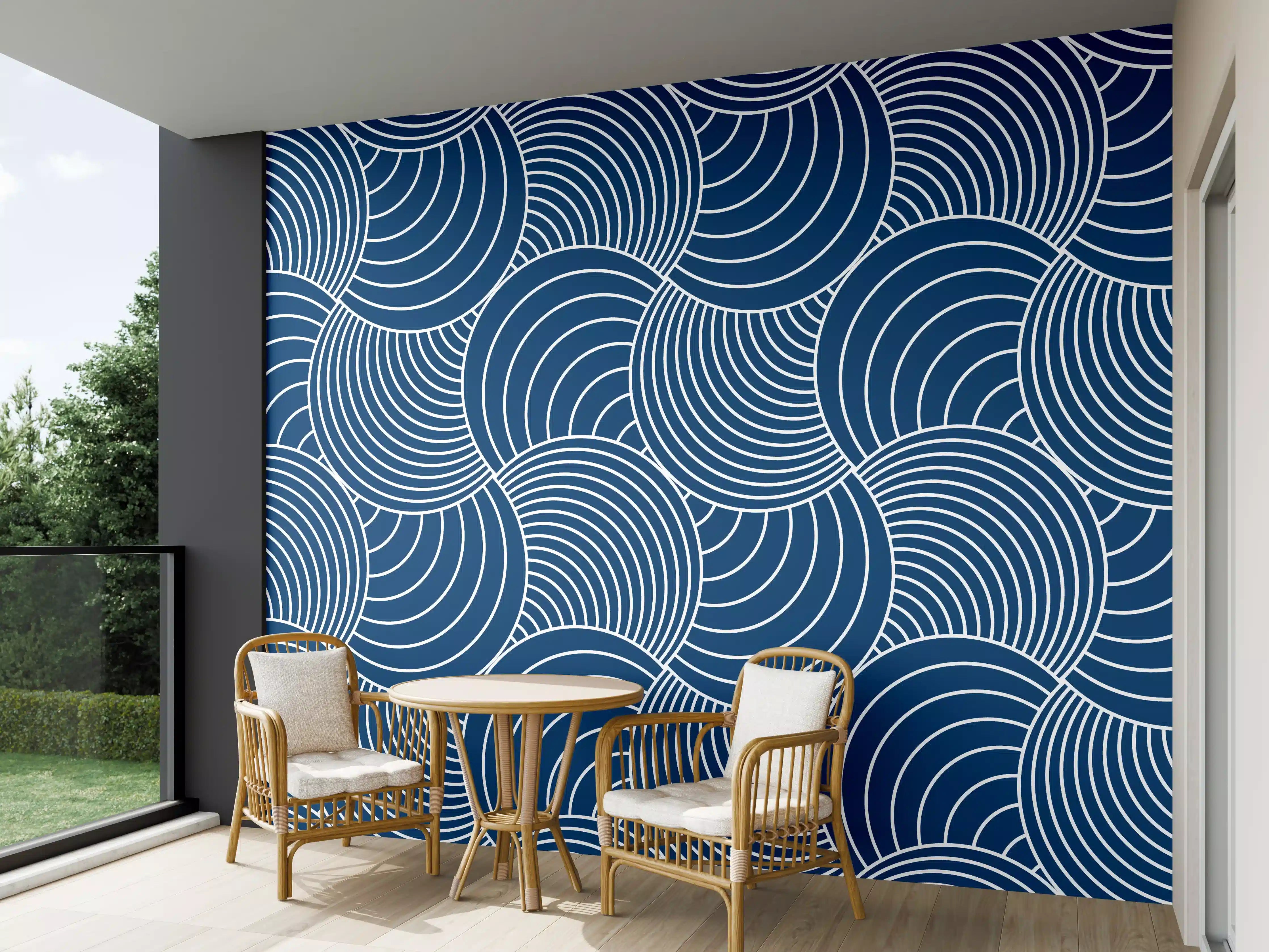 Wandverkleidung außen - Moderne blaue Wellen