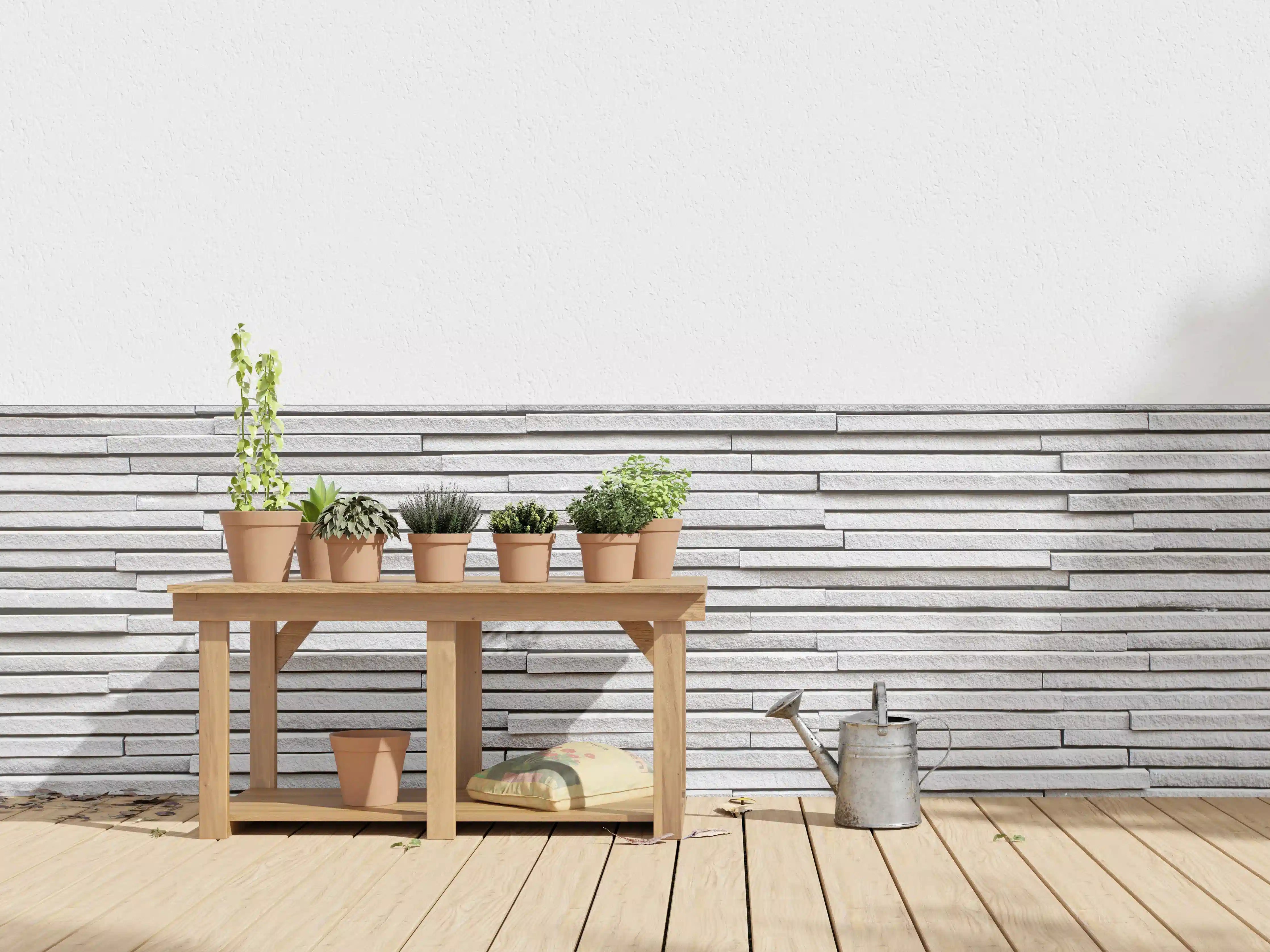 Wandverkleidung außen - Moderne helle Steinwand