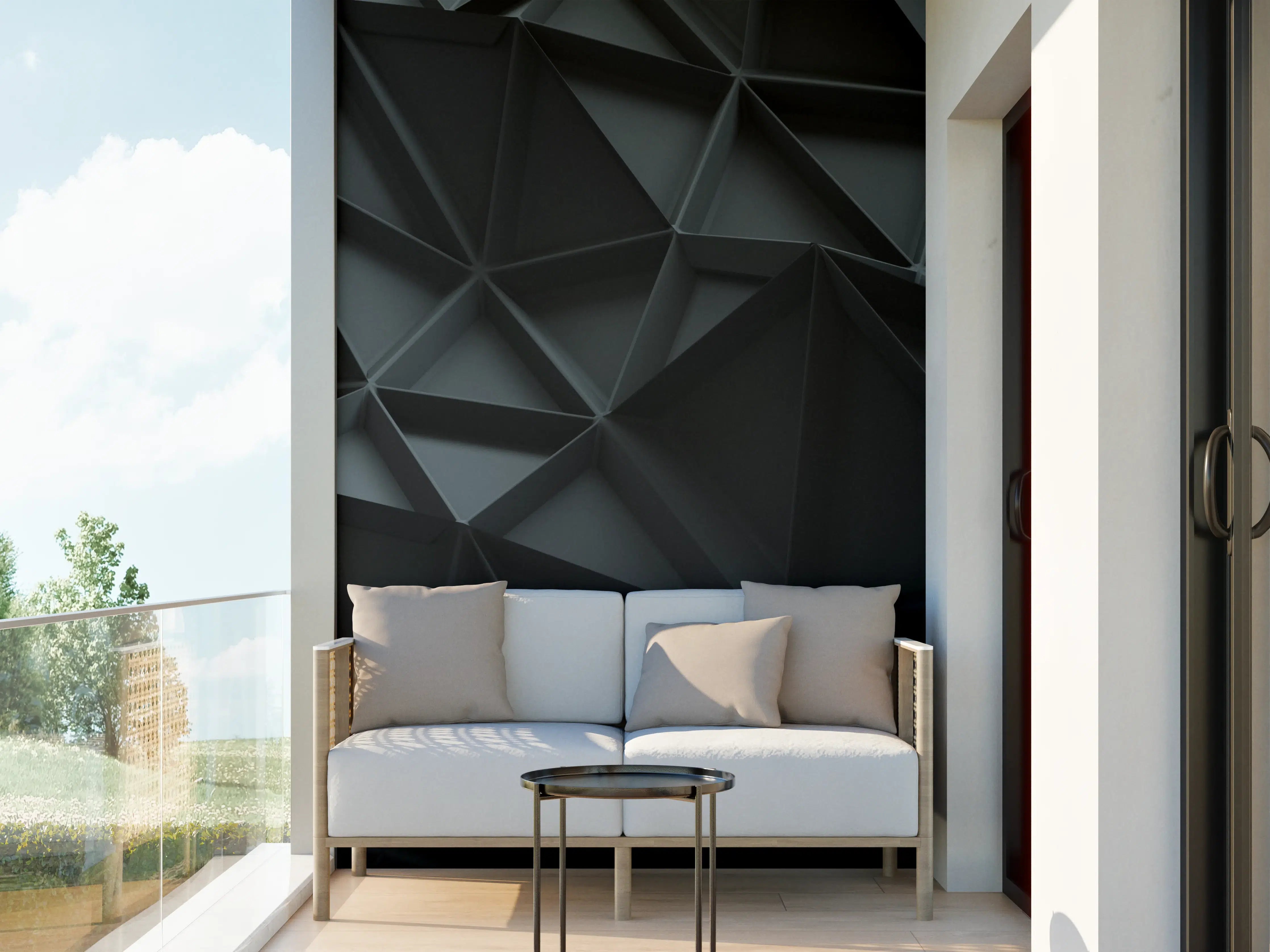 Wandverkleidung außen - Moderne schwarze Geometrie-Wandverkleidung