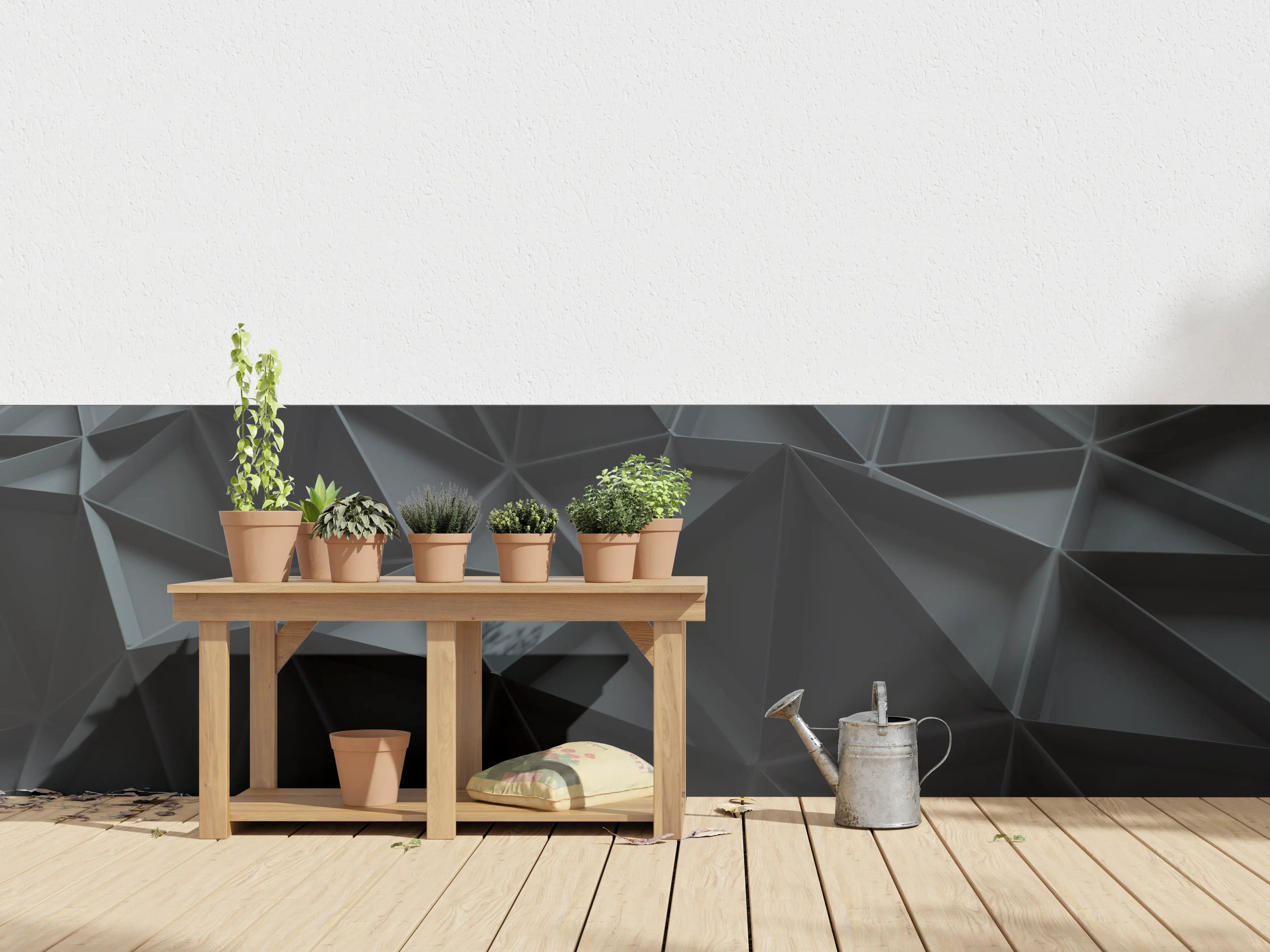 Wandverkleidung außen - Moderne schwarze Geometrie-Wandverkleidung