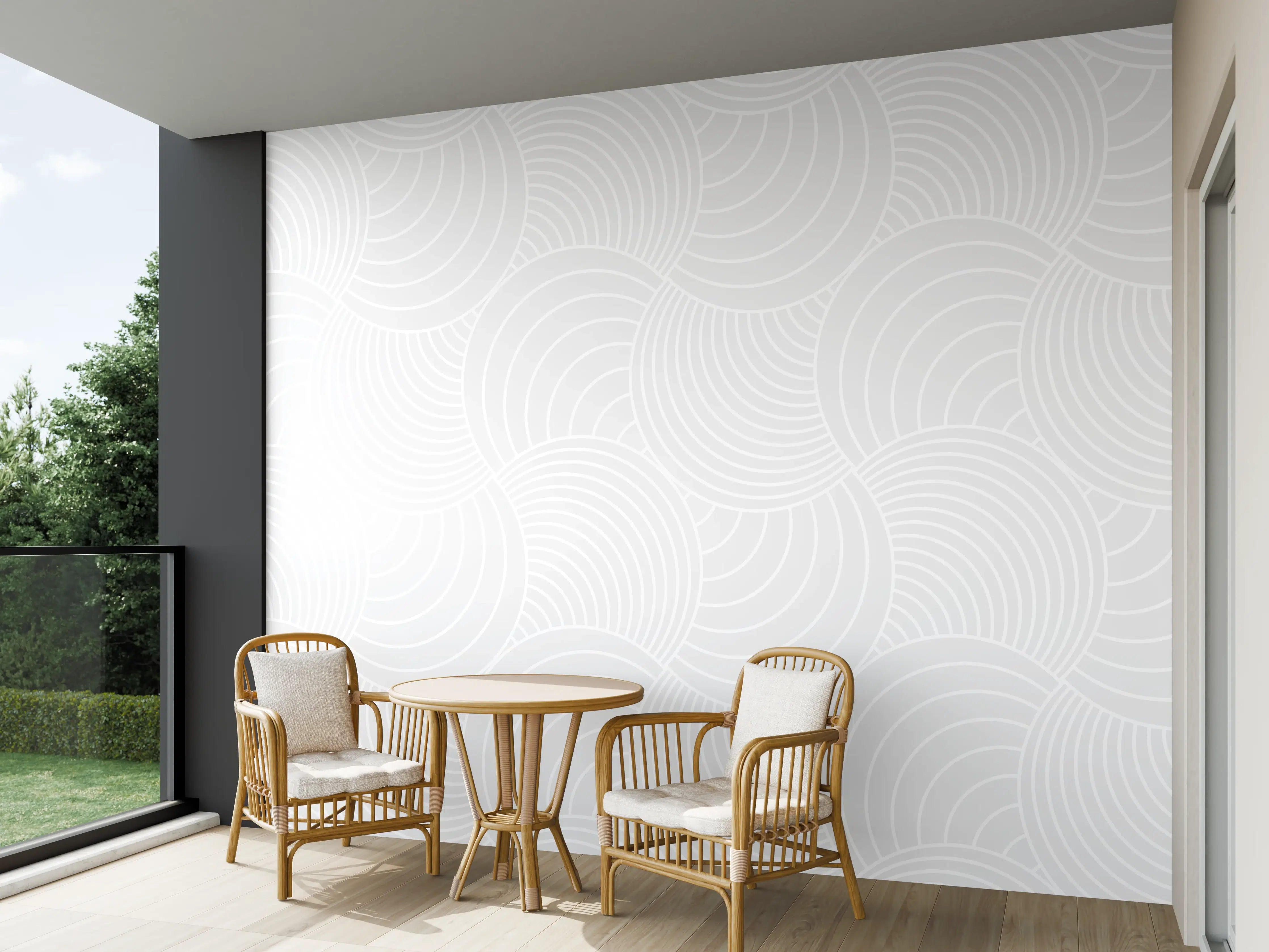 Wandverkleidung außen - Moderne weiße Wand mit Graufinish