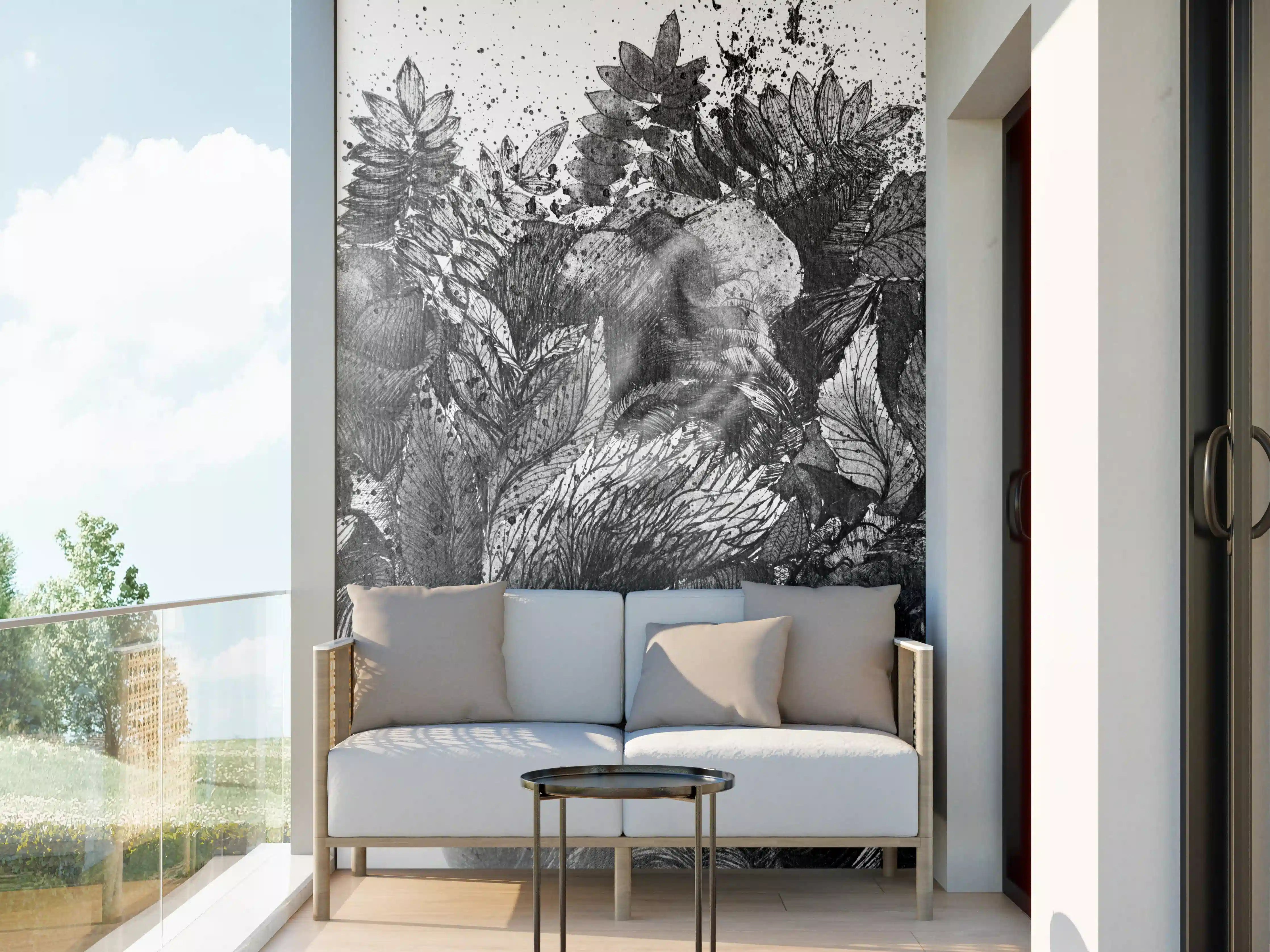 Wandverkleidung außen - Modernes Portrait in schwarz - weiß