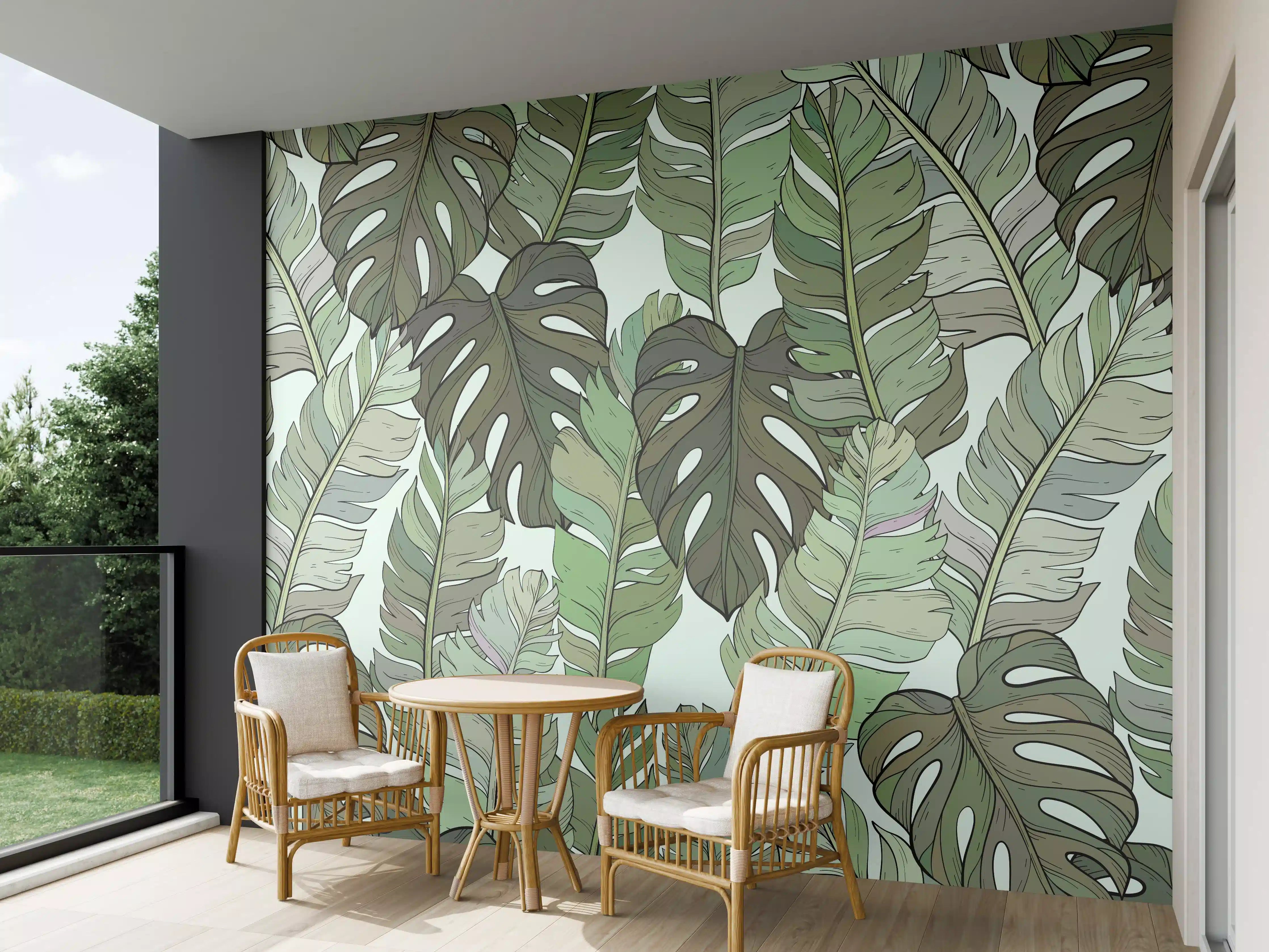 Wandverkleidung außen - Monstera-Blätter – Tropische Eleganz