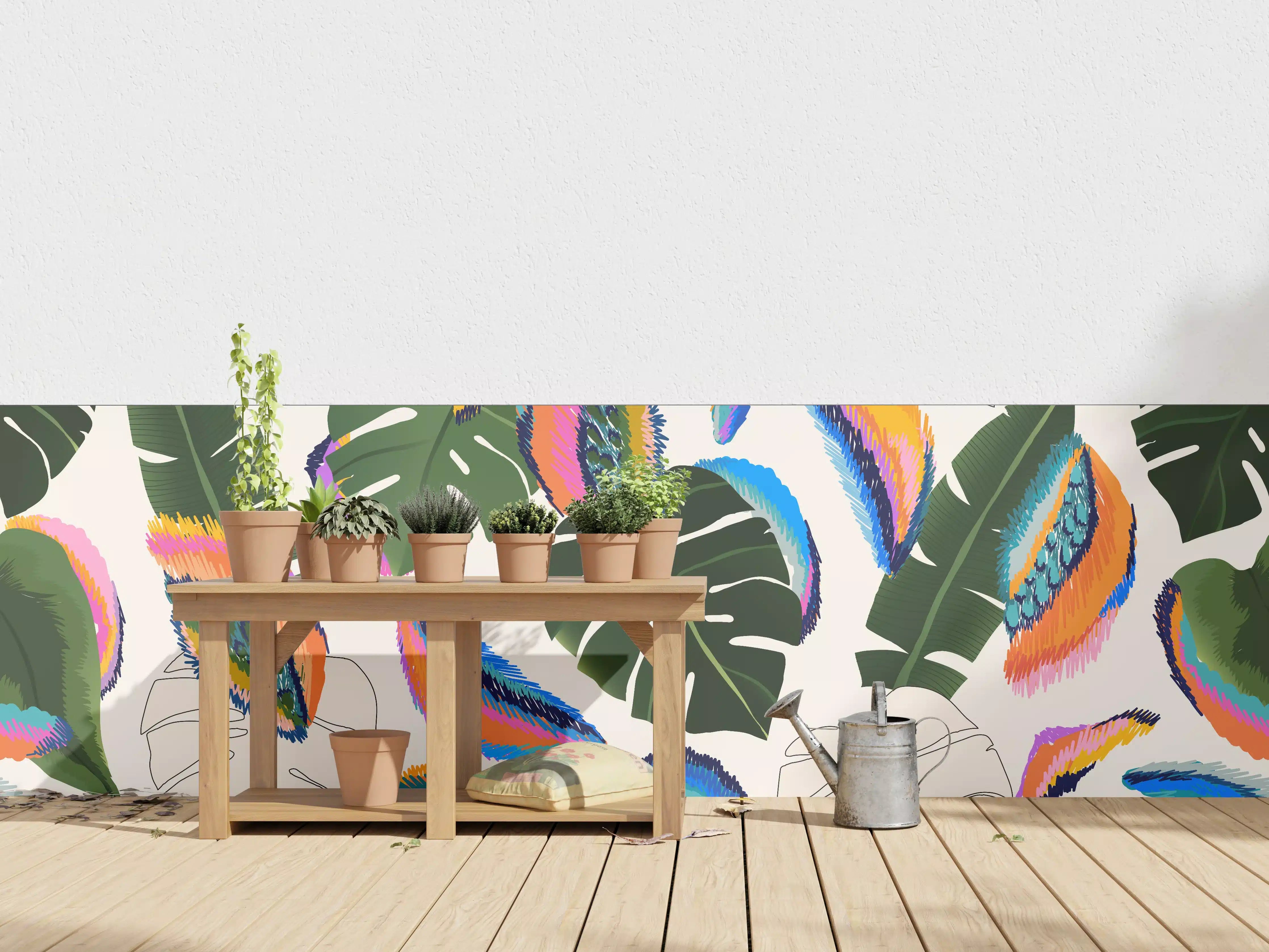 Wandverkleidung außen - Monstera Tropic Bunte Blätter