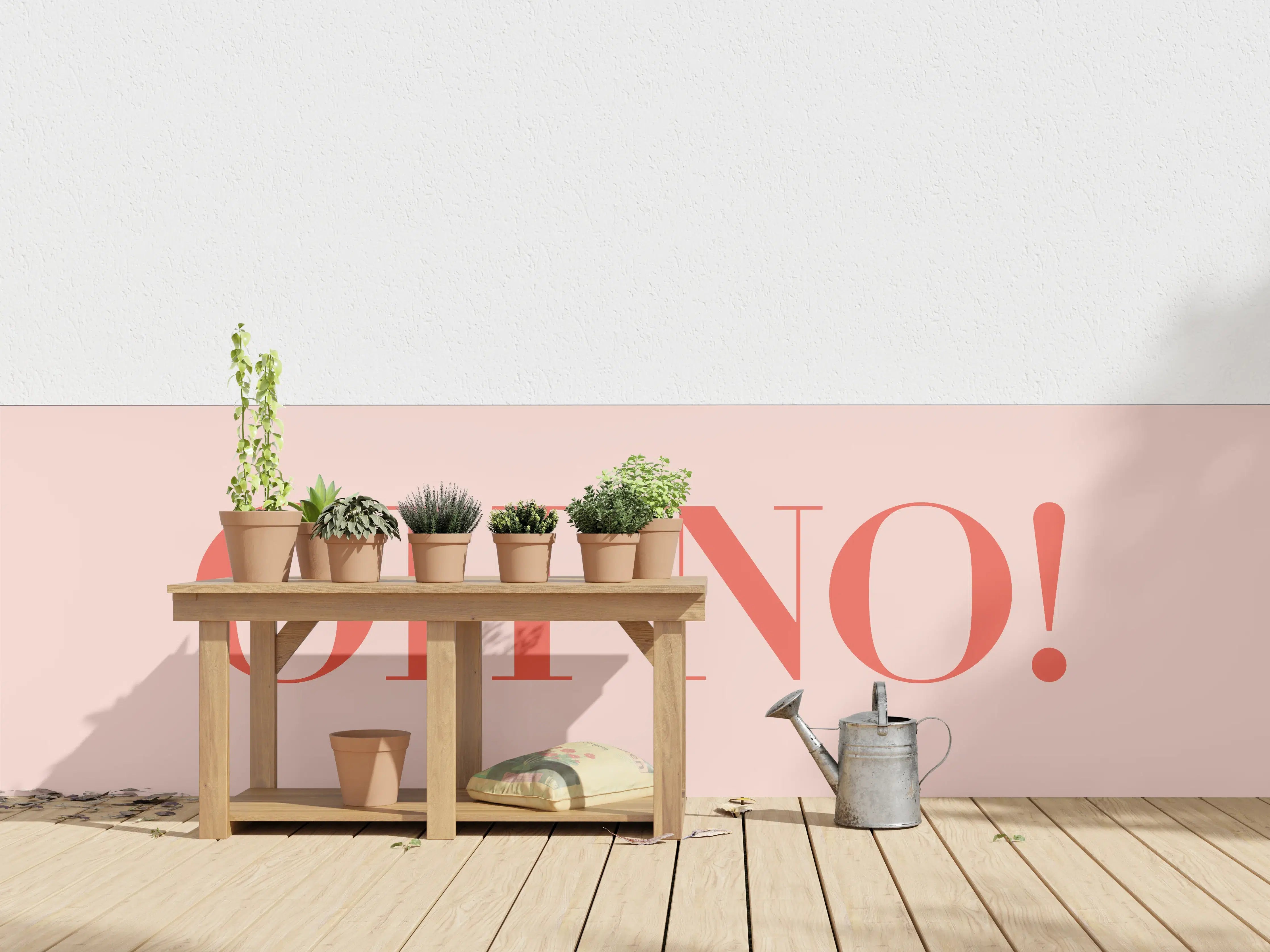 Wandverkleidung außen - Motivational Oh No! Quote Rosa