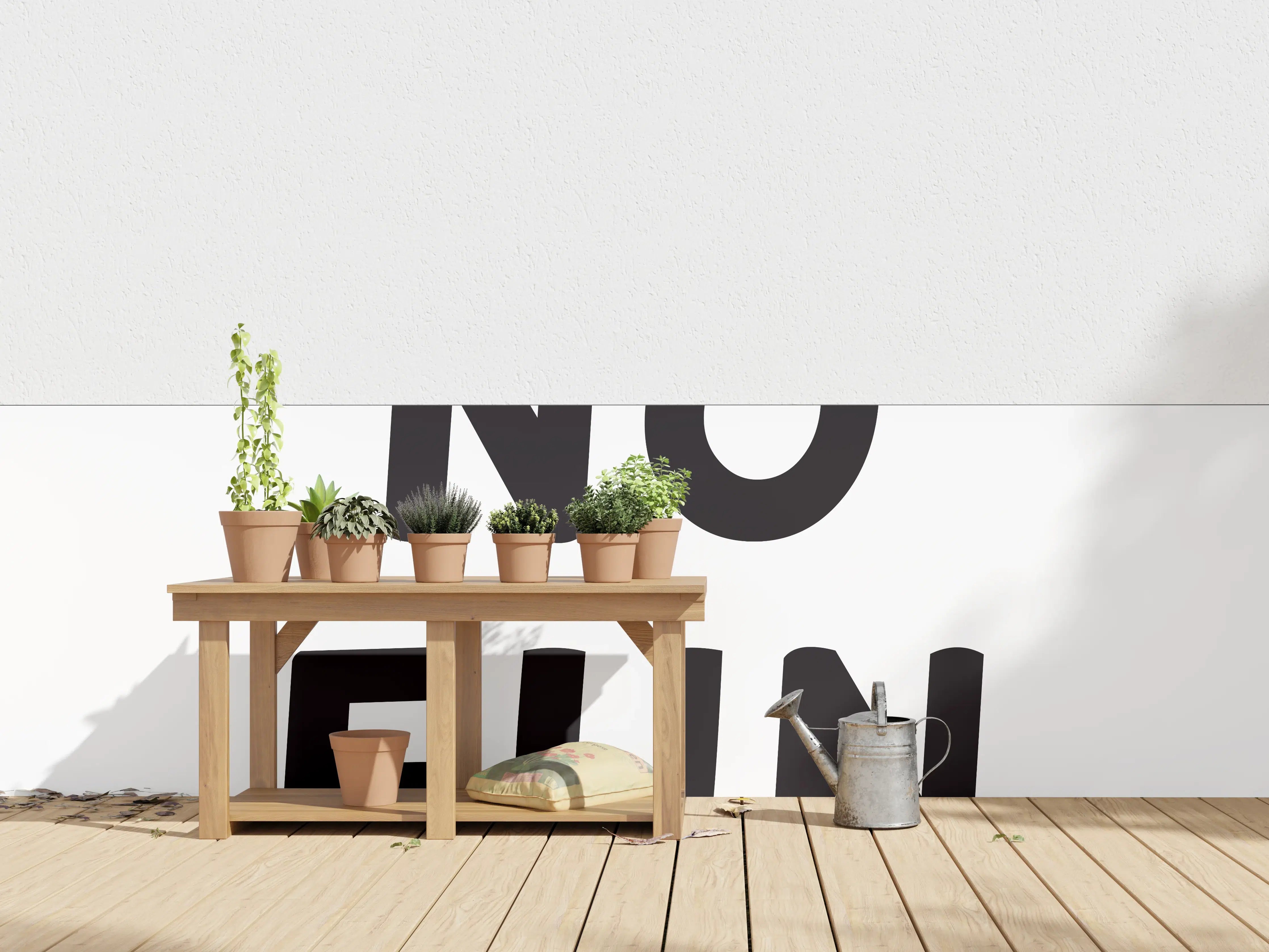 Wandverkleidung außen - Motivationaler 'No Fun' Schriftzug